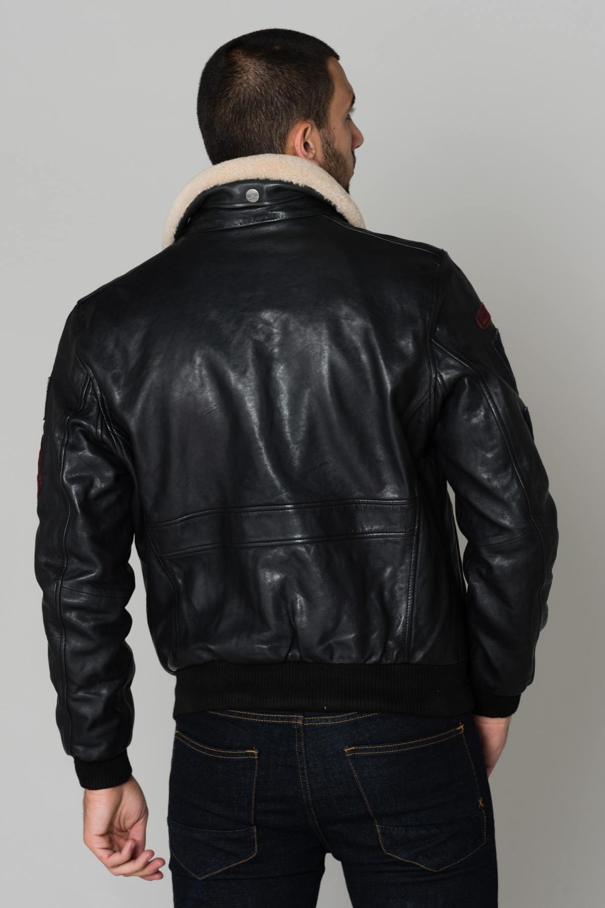 Men's Daytona Jacket in Black Lambskin - Image n°6