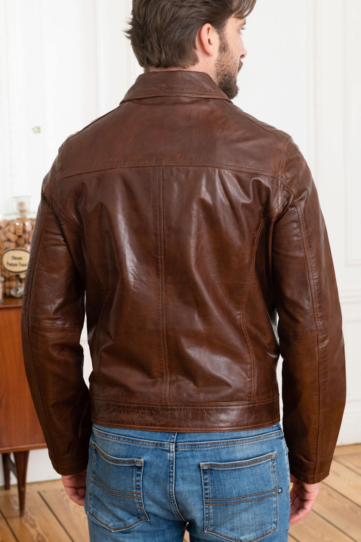 Men's Daytona Bison leather jacket - Image n°5