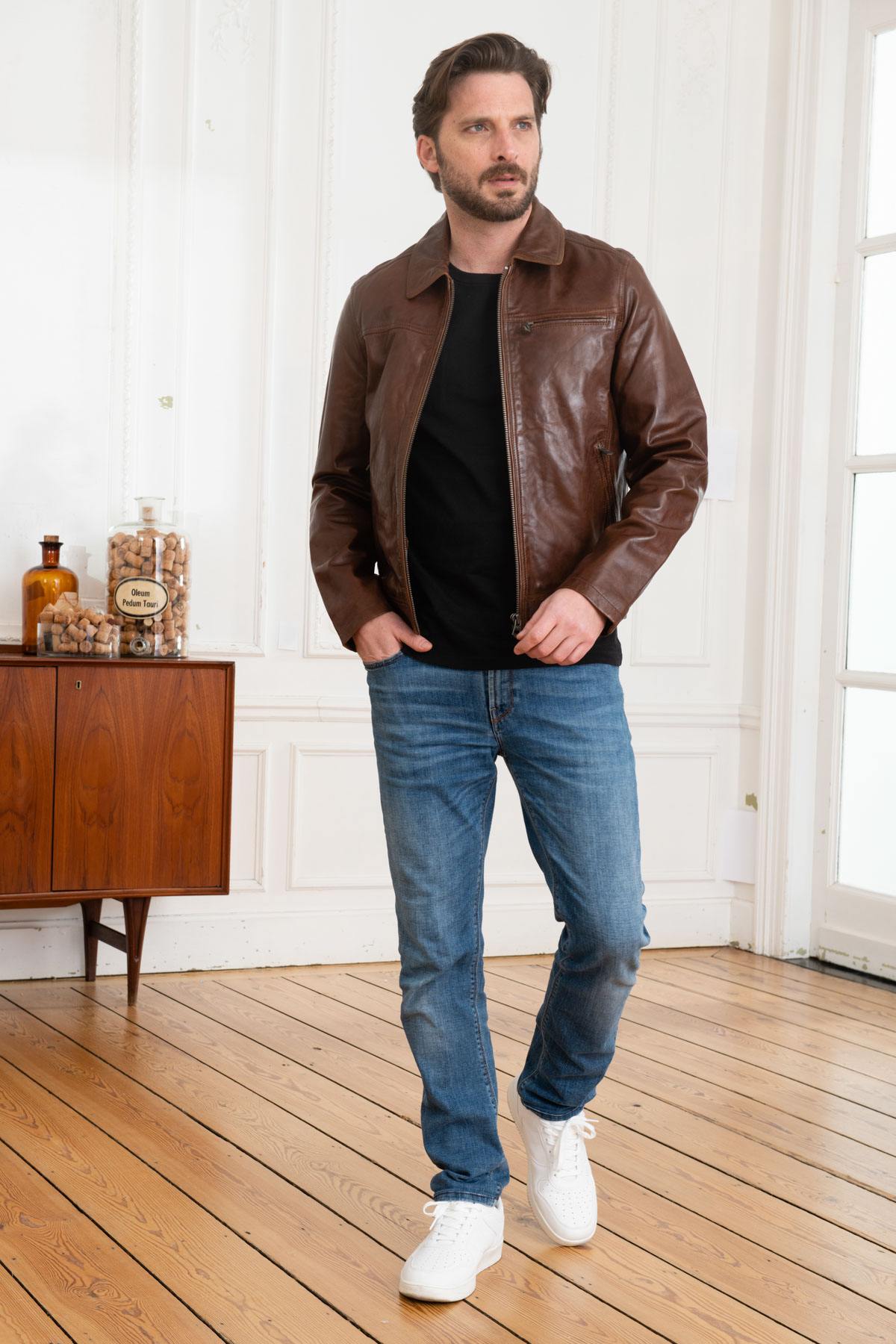 Men's Daytona Bison leather jacket - Image n°2