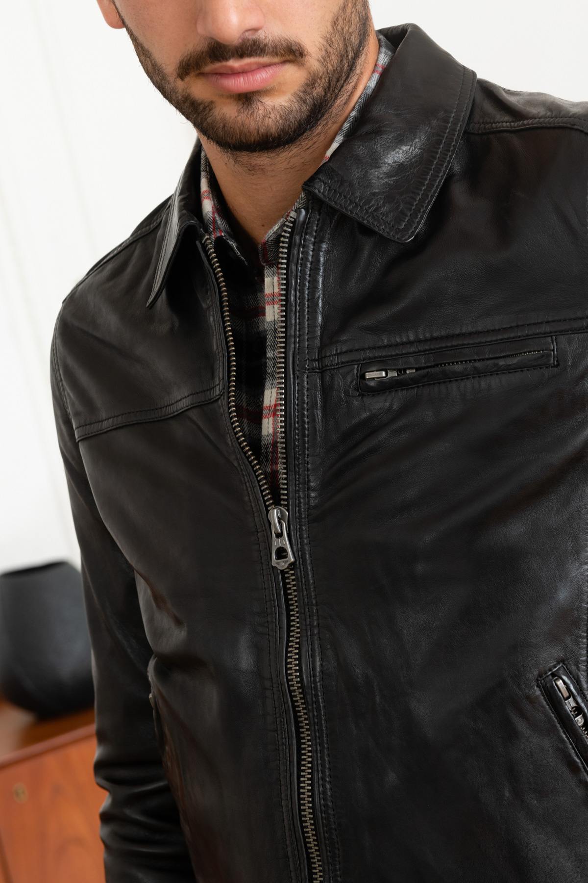 Men's Daytona leather jacket Black - Image n°7