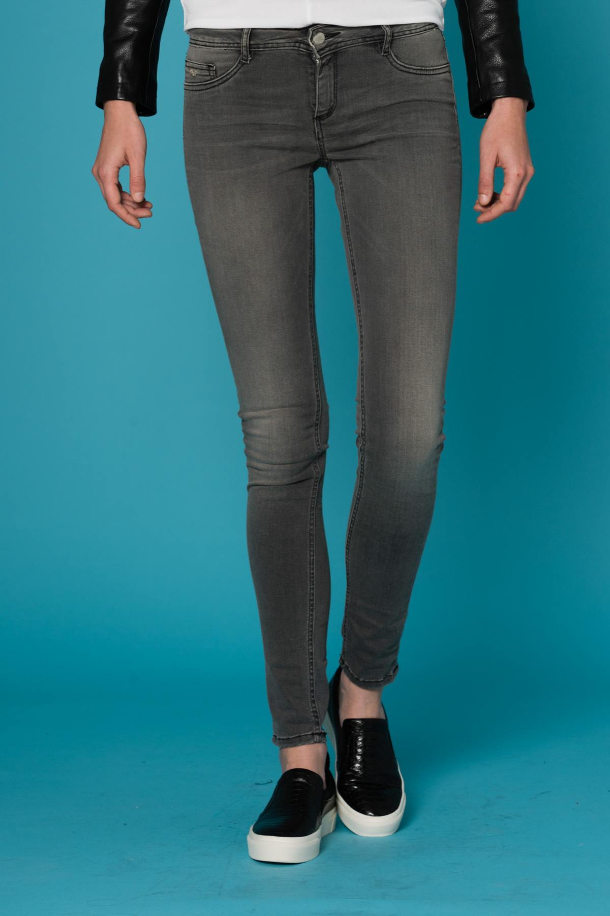  Women's gray skinny jeans - Image n°5