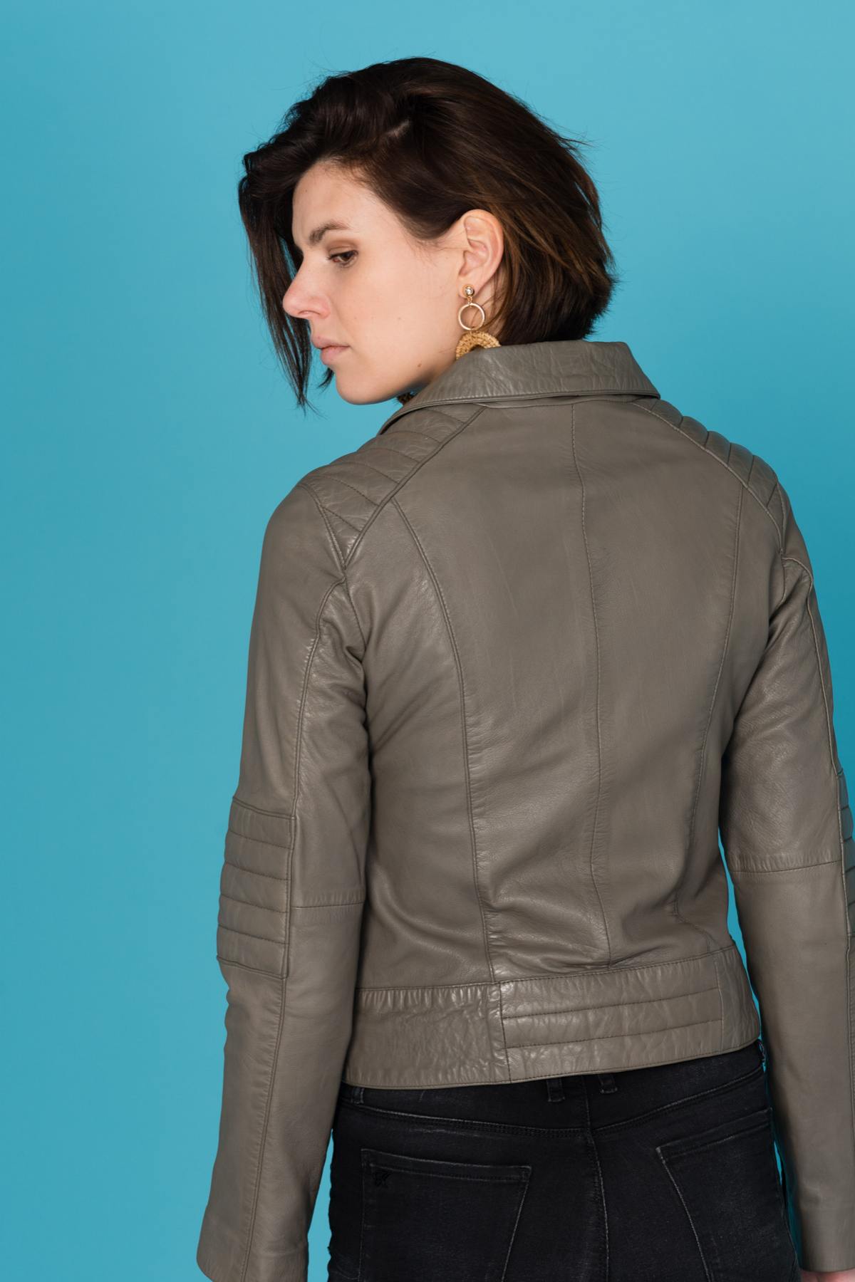 Oakwood Gray Biker style jacket for Women - Image n°6