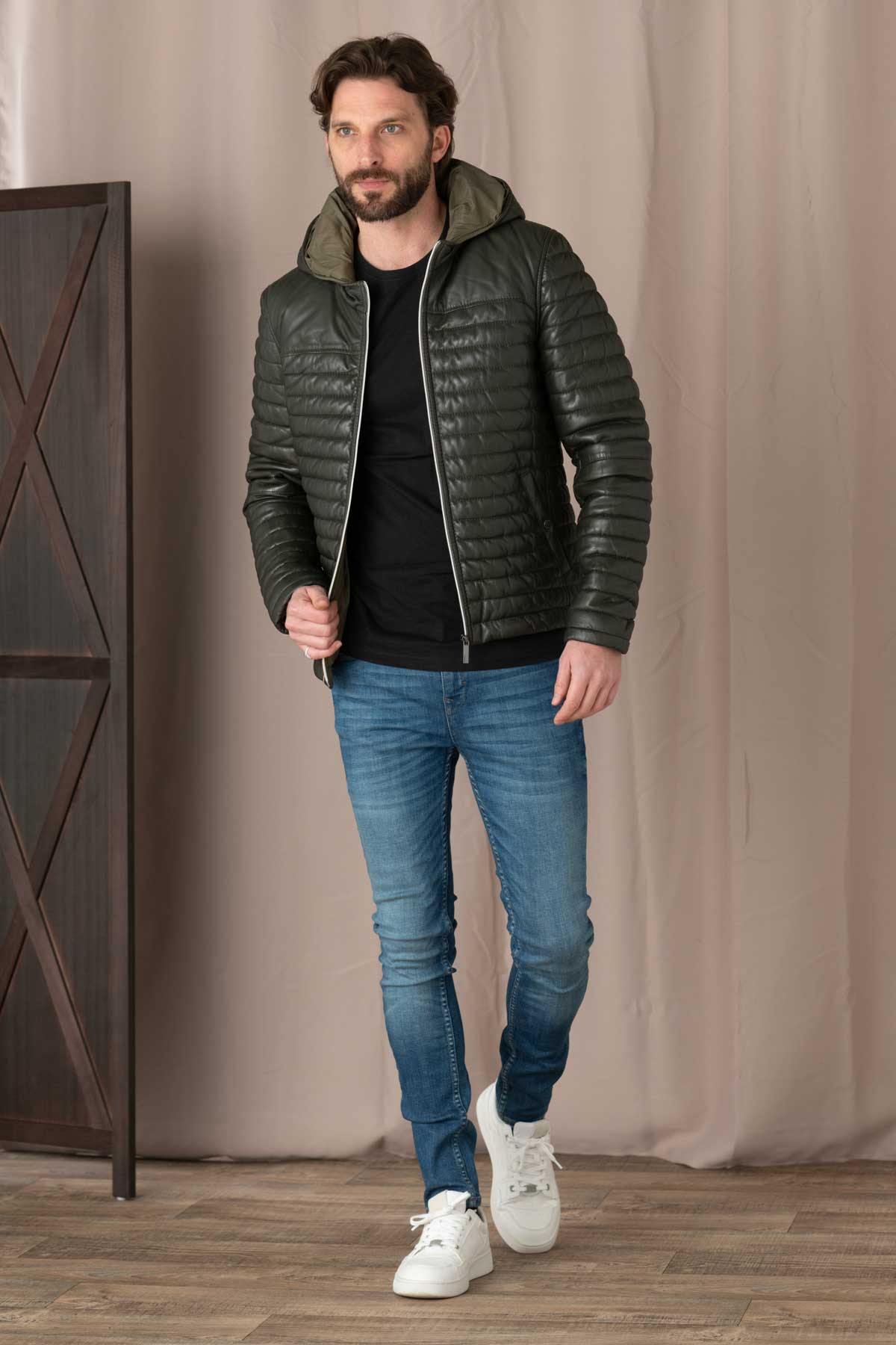 Oakwood men's down jacket in sheepskin leather - Image n°2