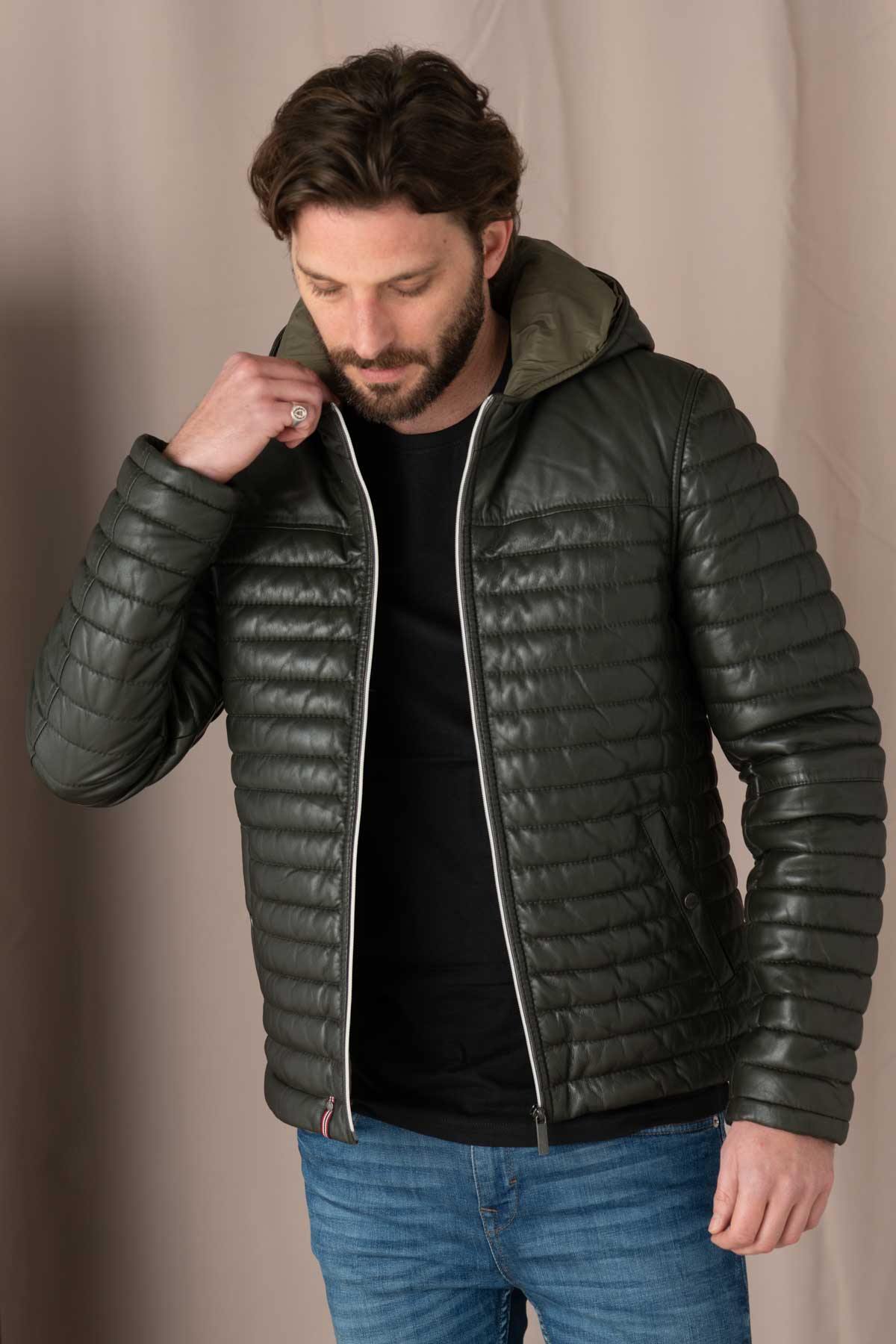 Oakwood men's down jacket in sheepskin leather - Image n°8