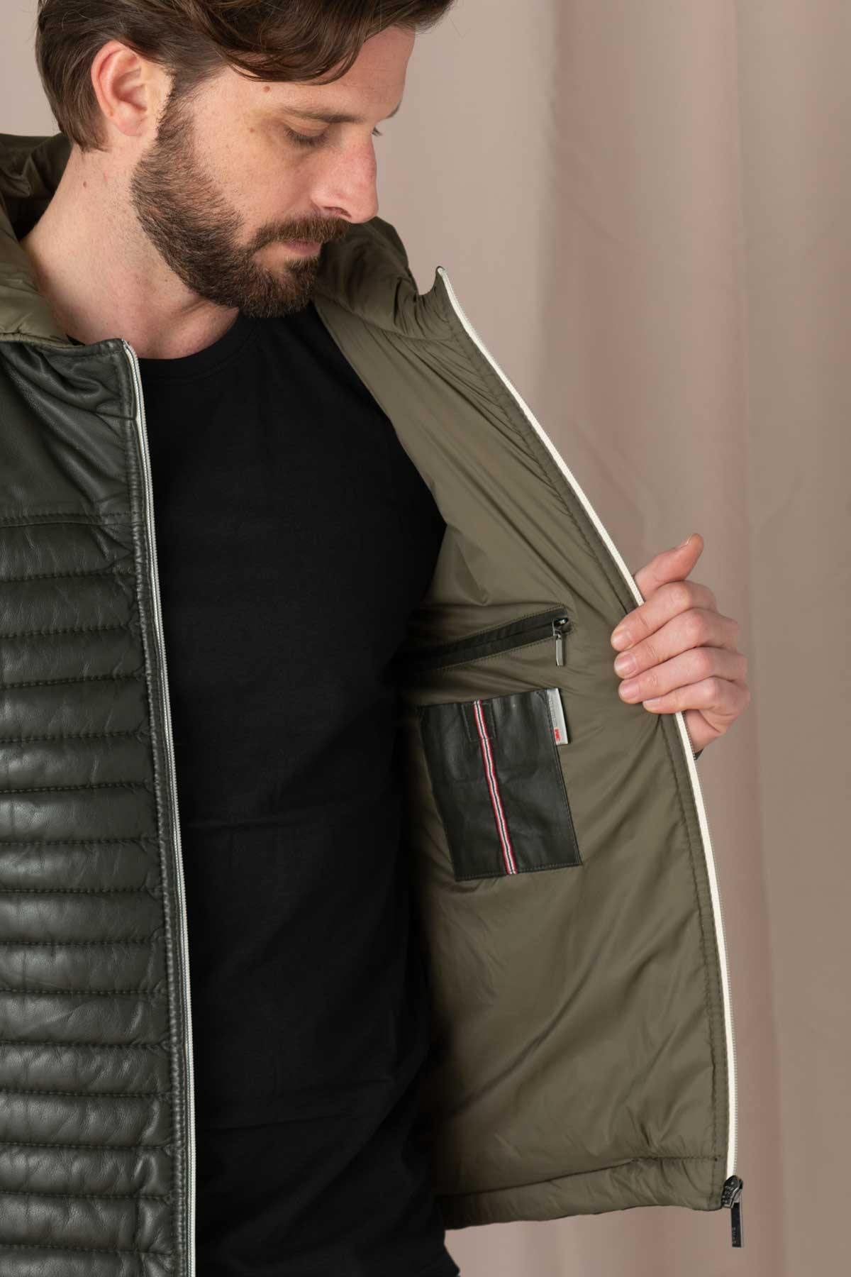 Oakwood men's down jacket in sheepskin leather - Image n°7