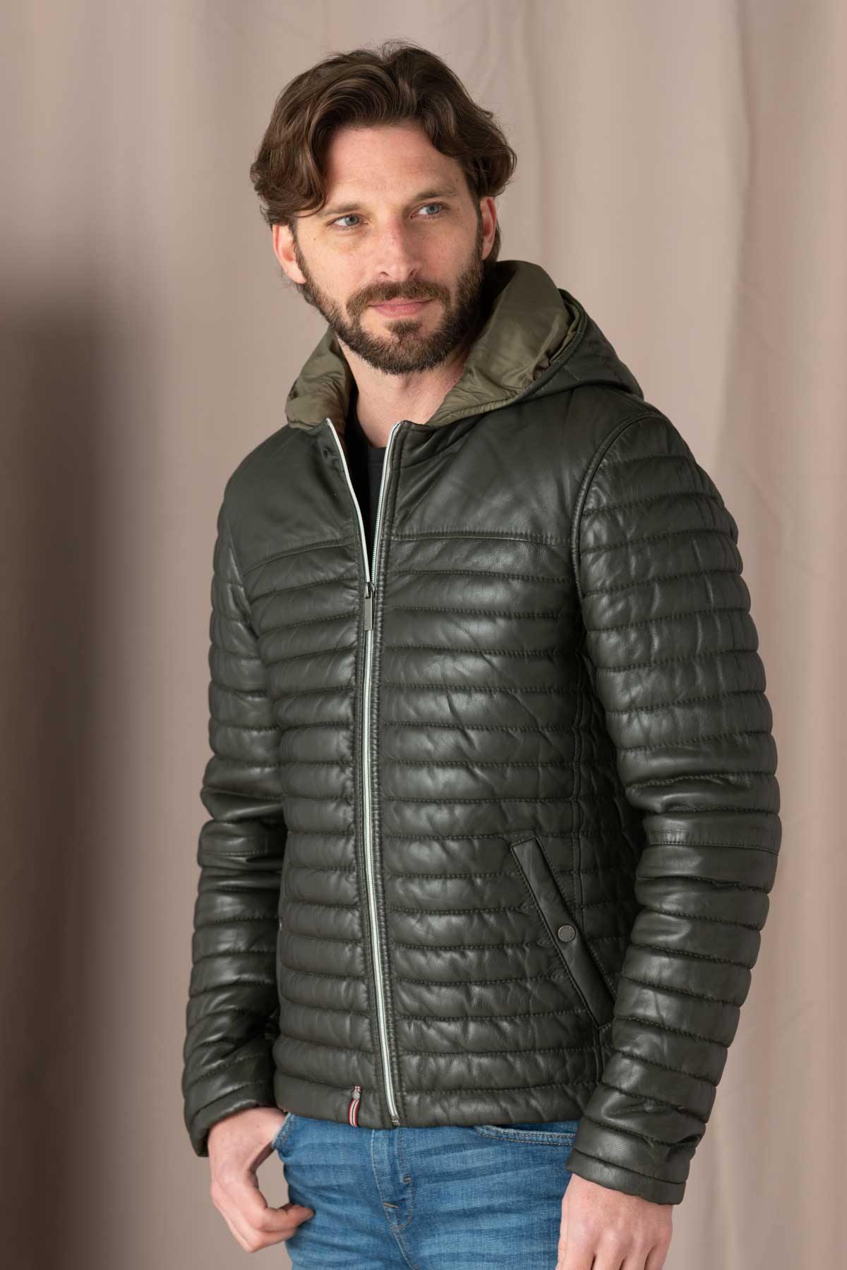 Oakwood men's down jacket in sheepskin leather - Image n°5