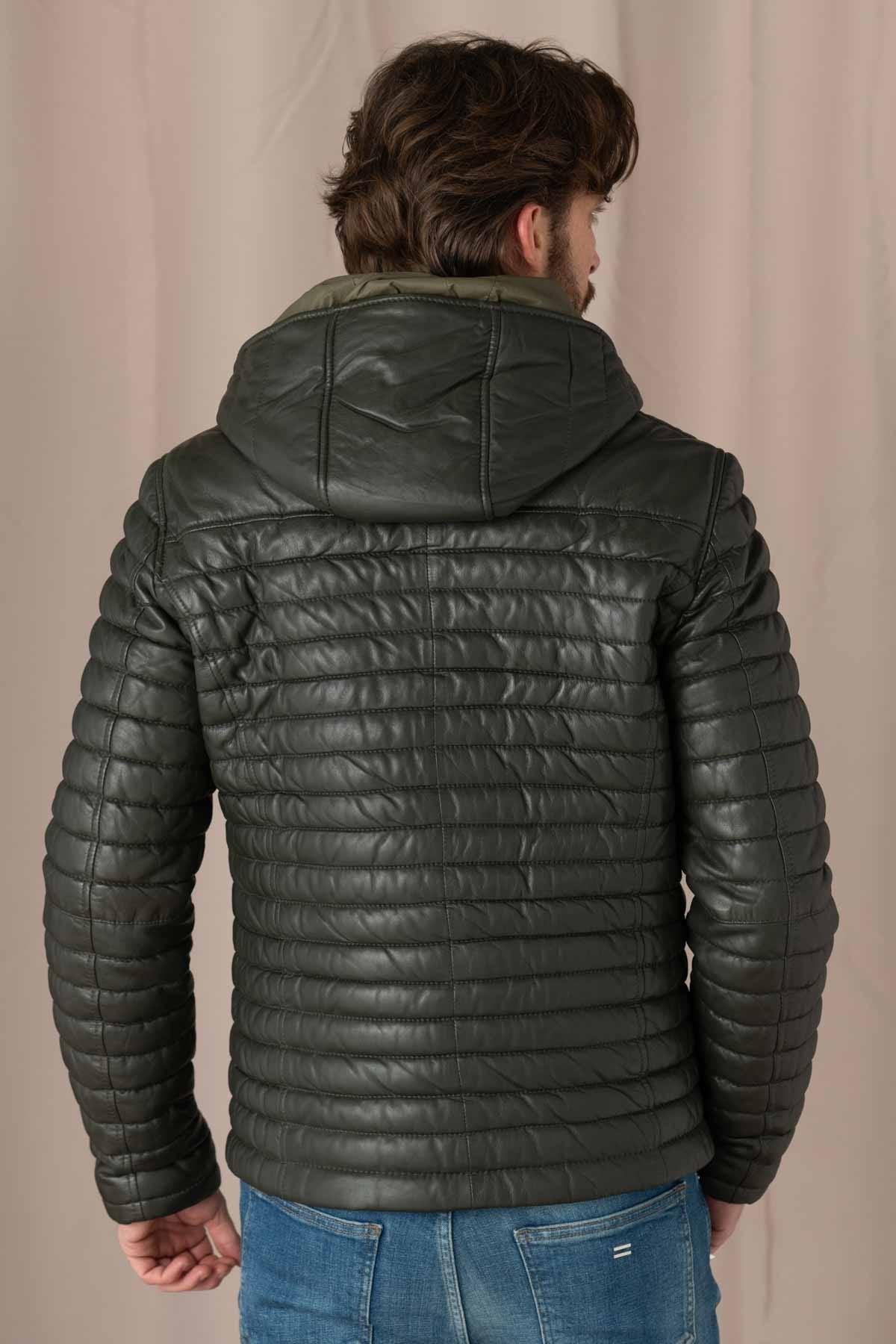 Oakwood men's down jacket in sheepskin leather - Image n°4