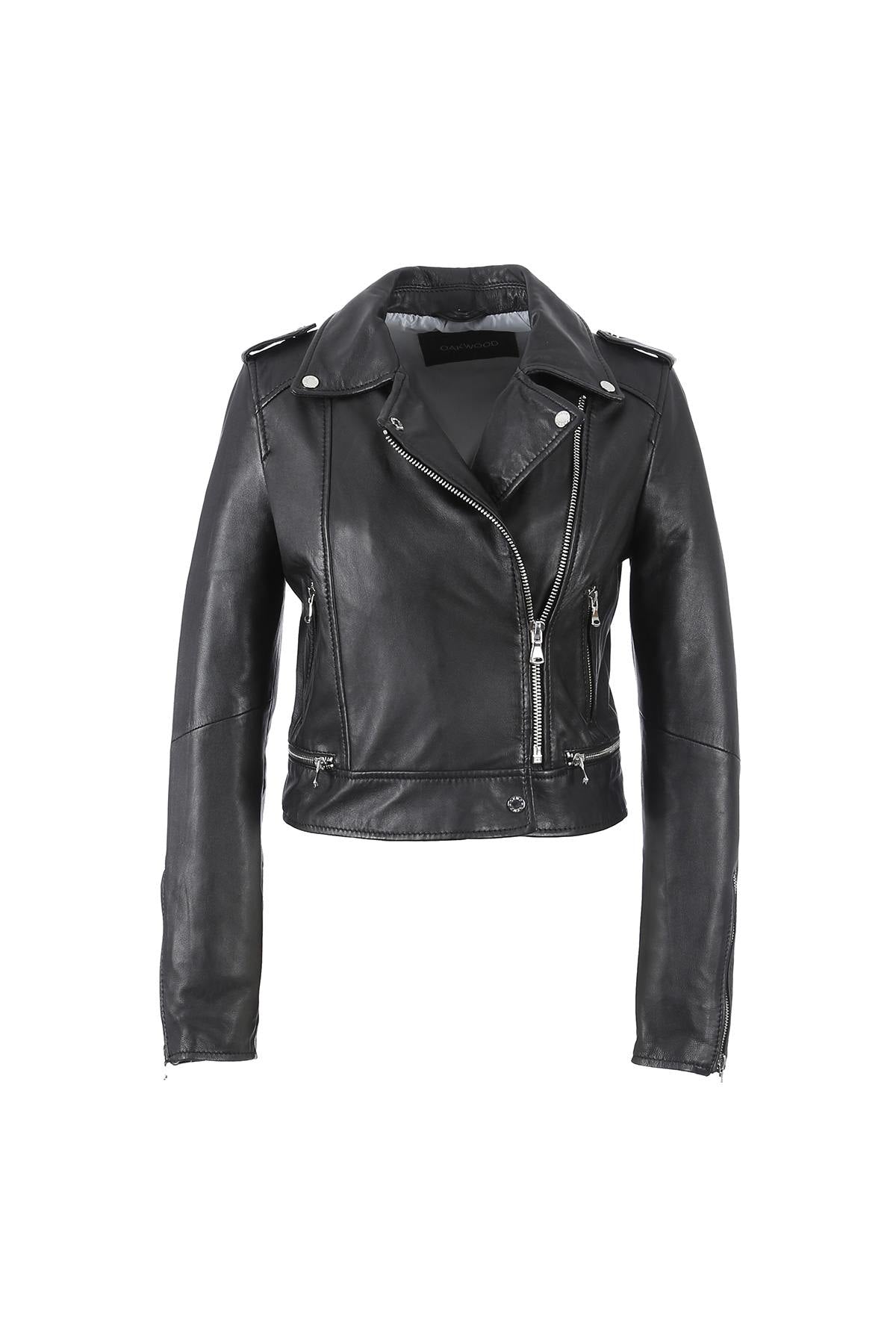 Oakwood black leather perfecto jacket - Image n°4