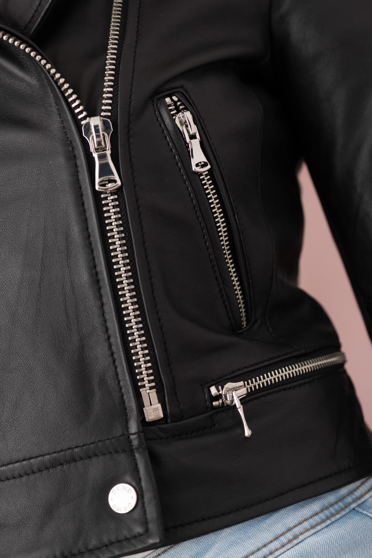 Oakwood black leather perfecto jacket - Image n°3