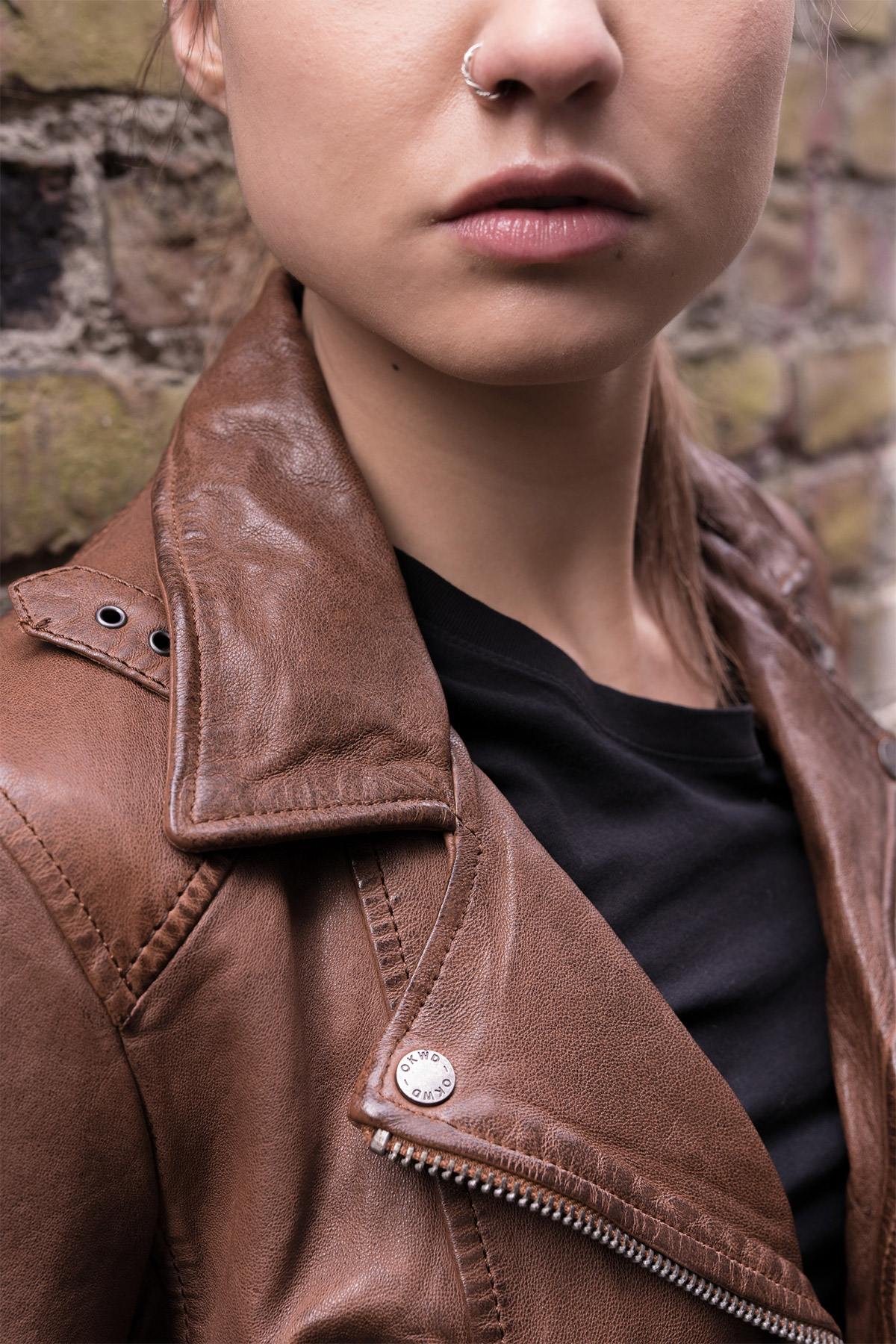 Women's sheepskin leather perfecto - Image n°3