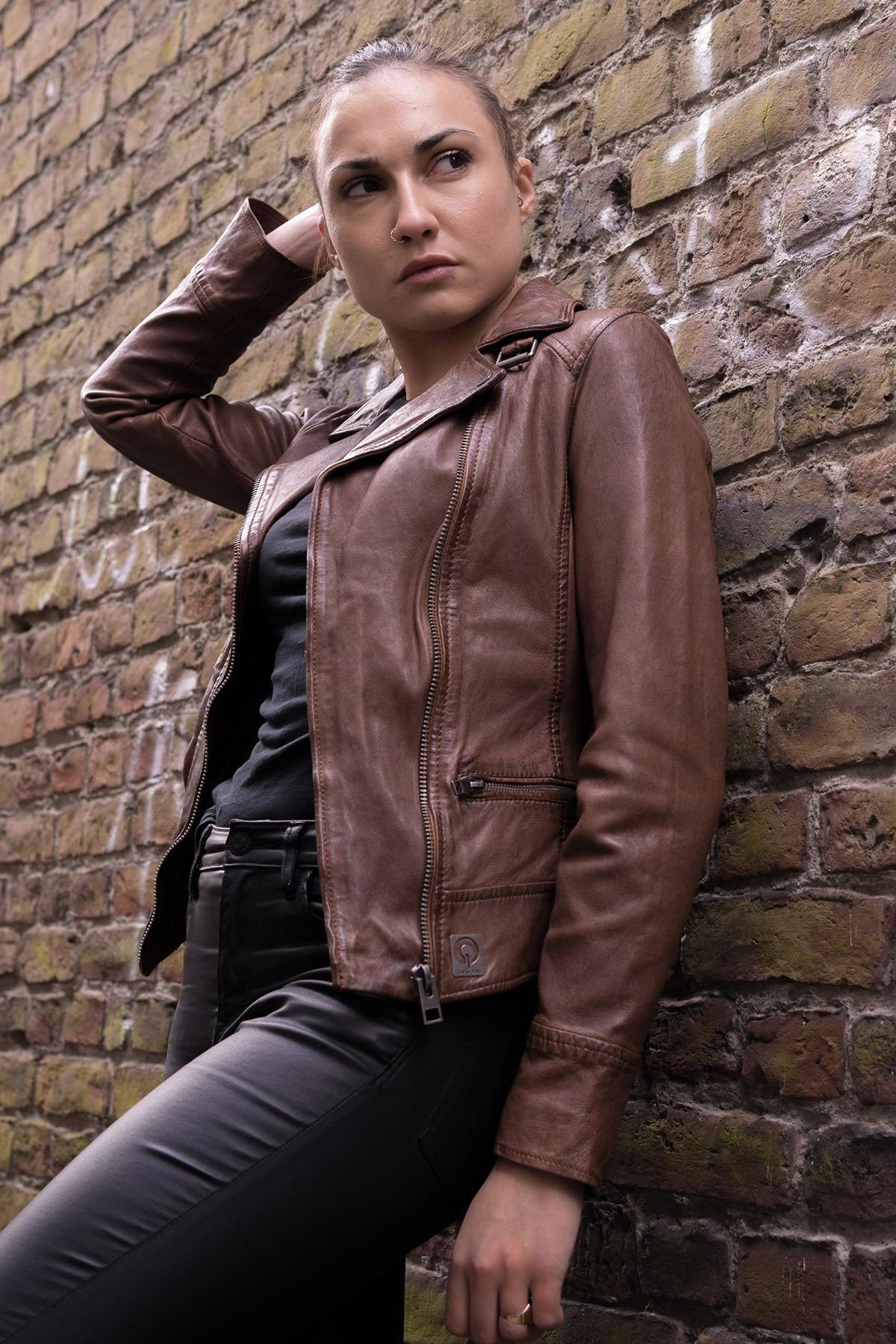 Women's sheepskin leather perfecto - Image n°4