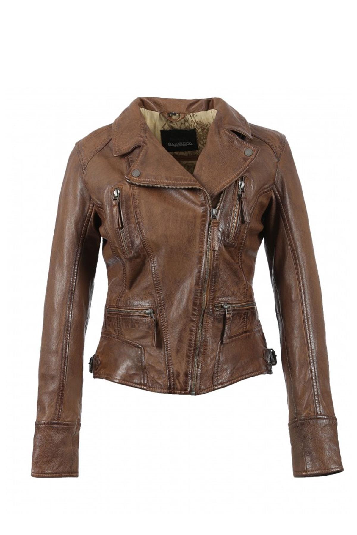 Oakwood leather jacket Women Cognac - Image n°14