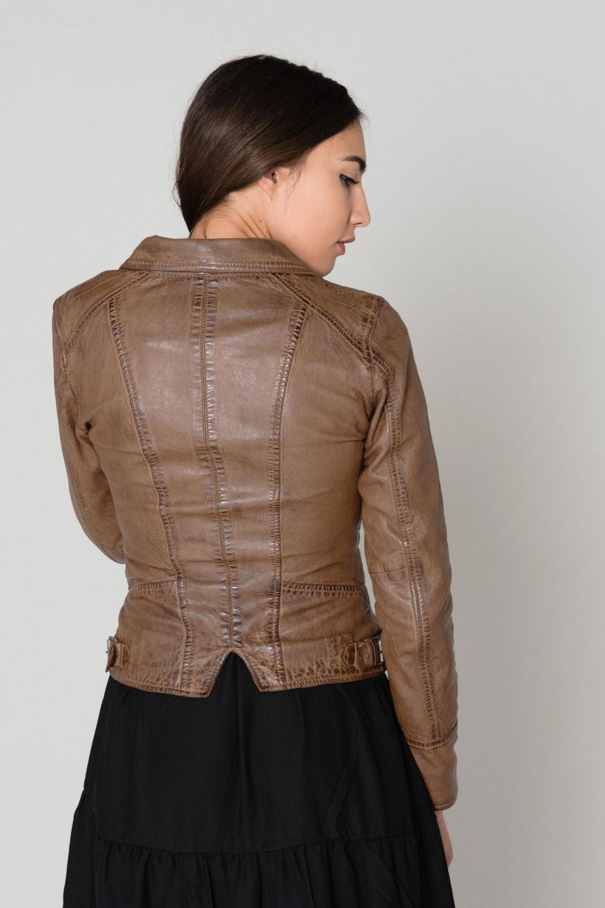 Oakwood leather jacket Women Cognac - Image n°4