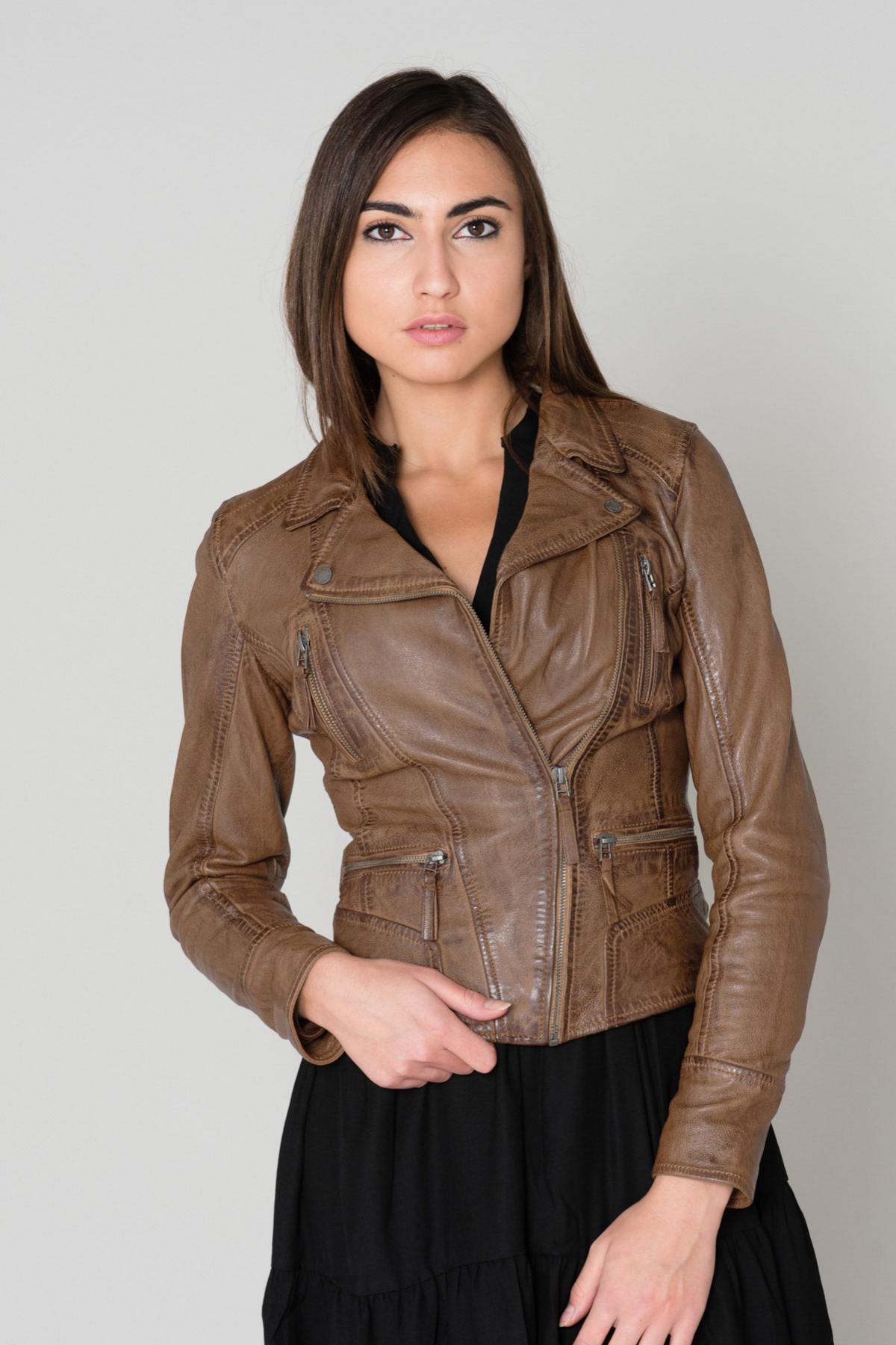 Oakwood leather jacket Women Cognac - Image n°5