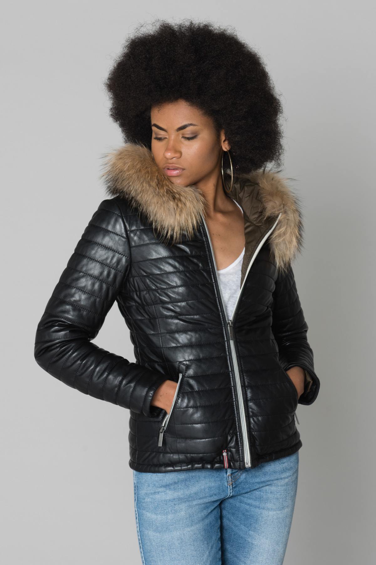 Oakwood jacket in black sheepskin - Image n°3