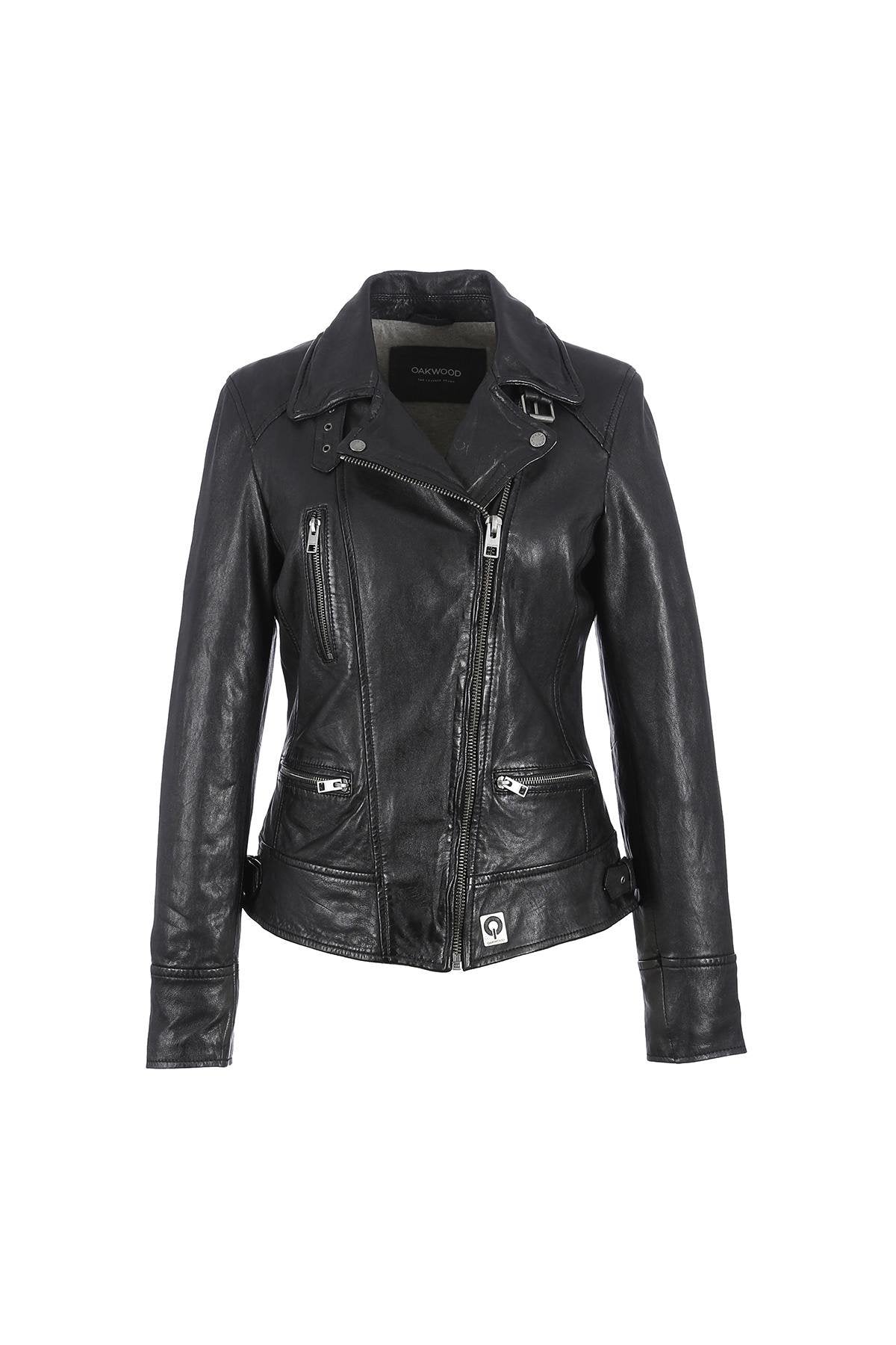  Black sheepskin Biker Jacket - Image n°9