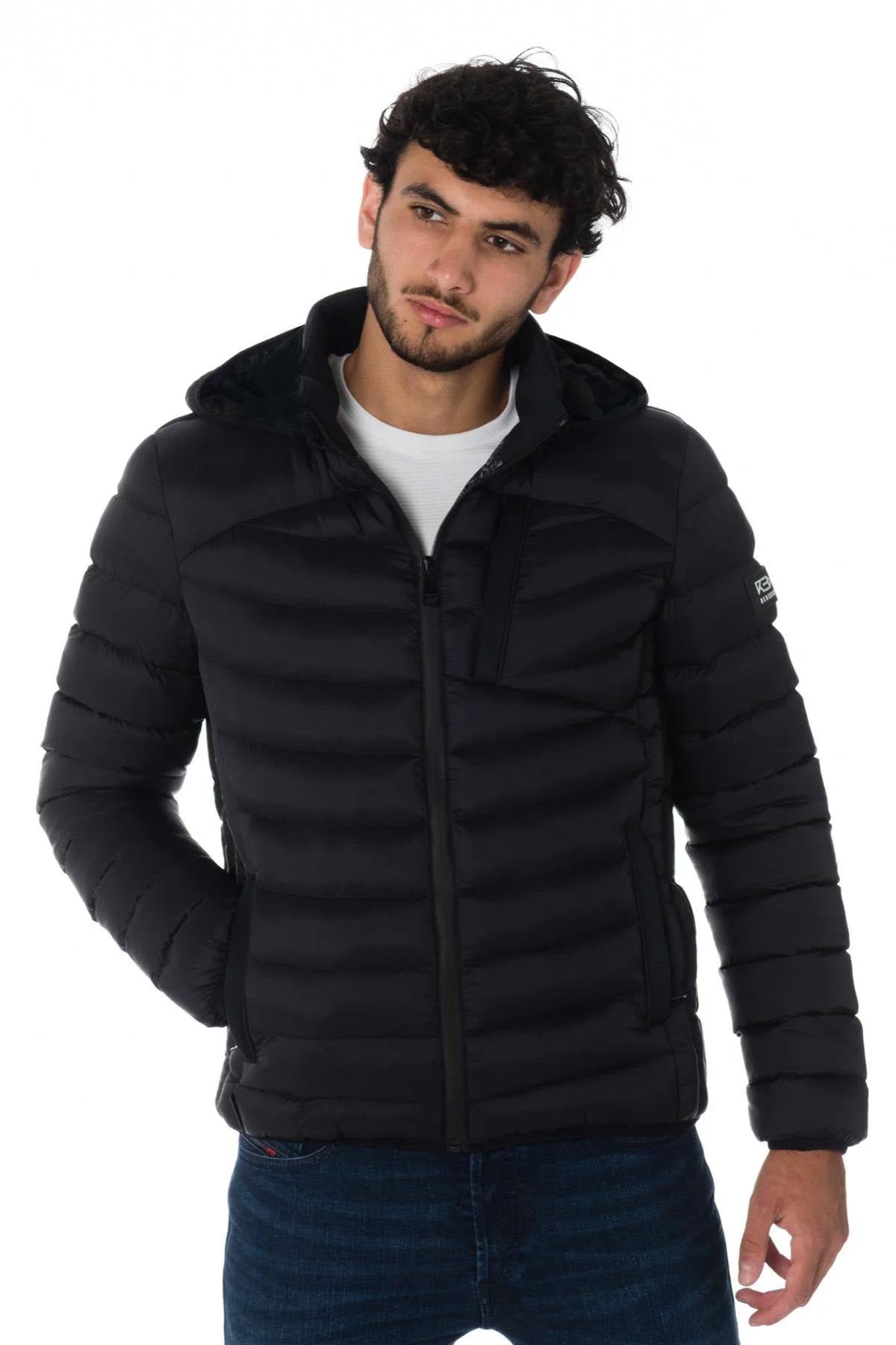 Men's black down jacket - Image n°1