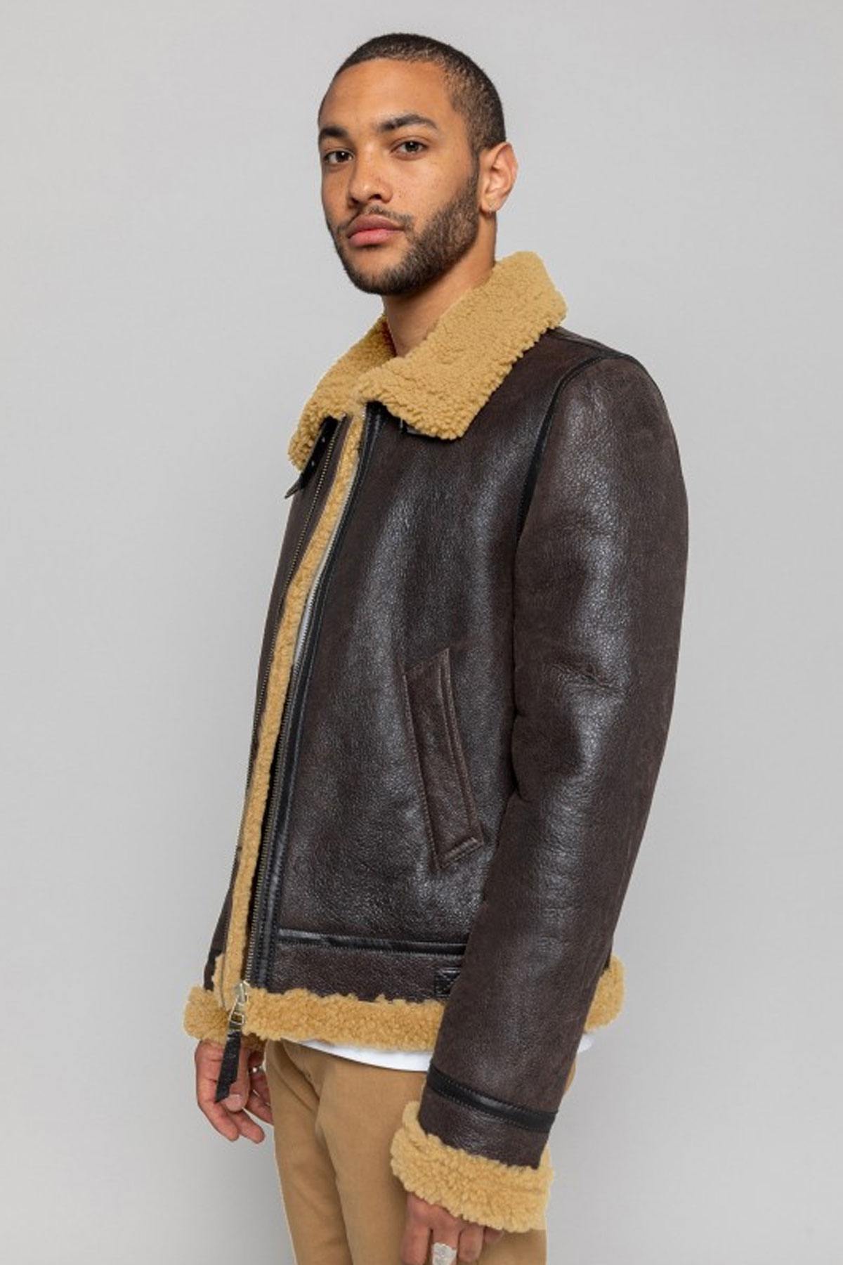 Redskins men's brown bomber jacket - Image n°3