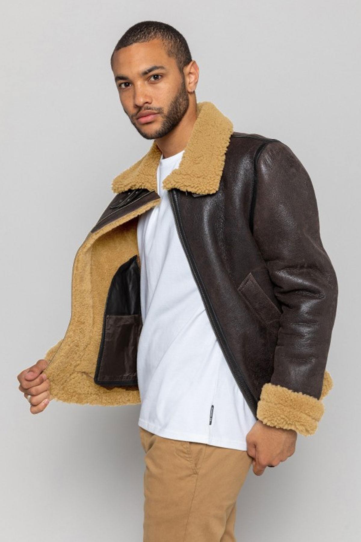 Redskins men's brown bomber jacket - Image n°4