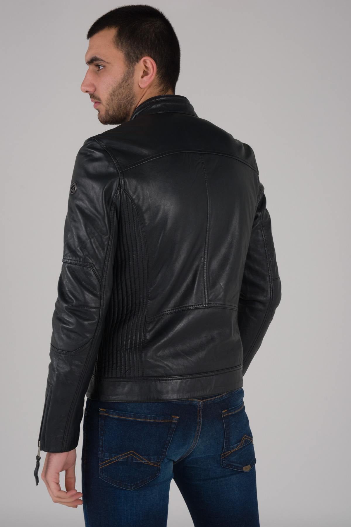 Redskins Black Sheepskin Leather Jacket - Image n°5