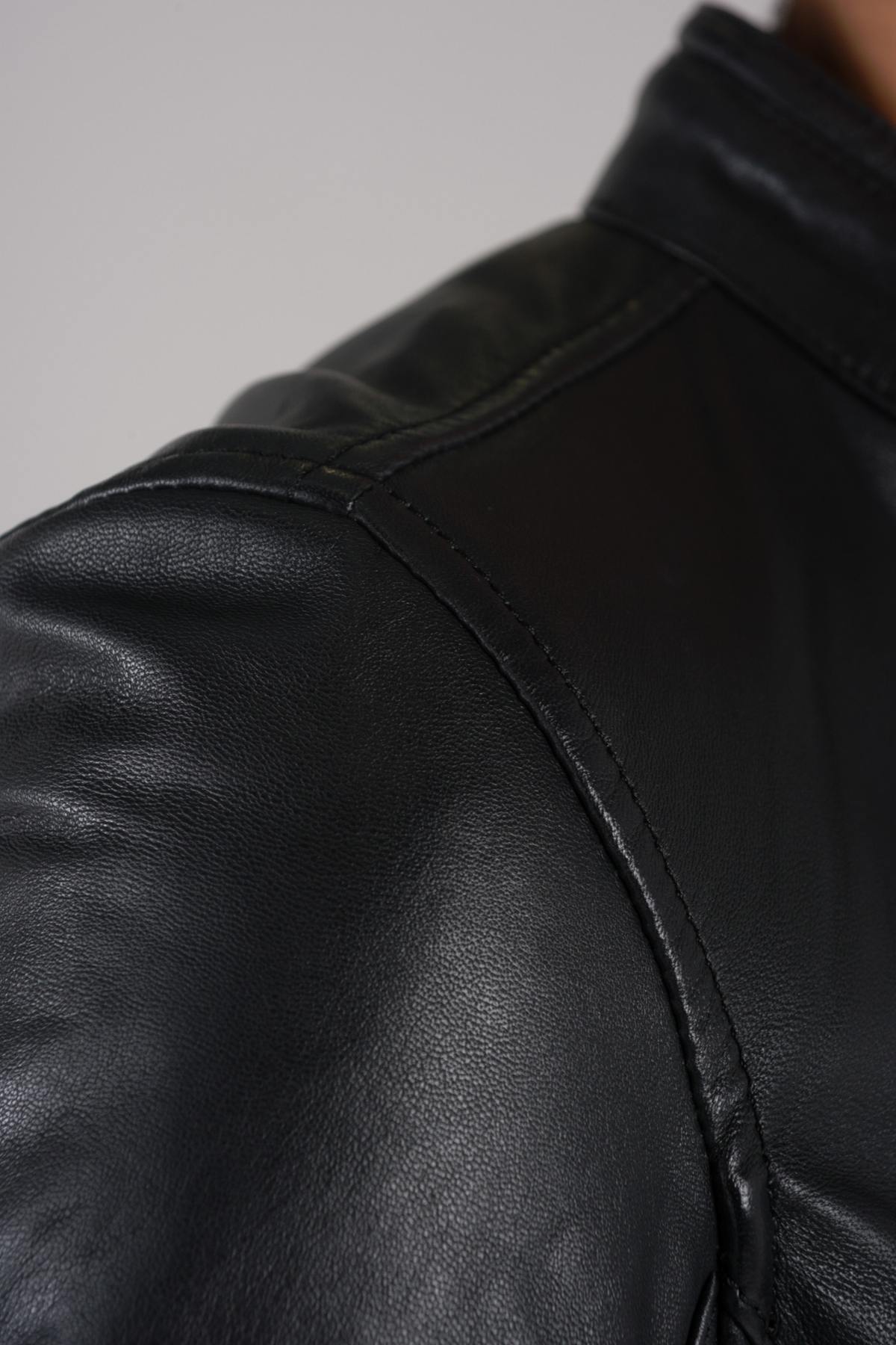 Redskins Black Sheepskin Leather Jacket - Image n°8