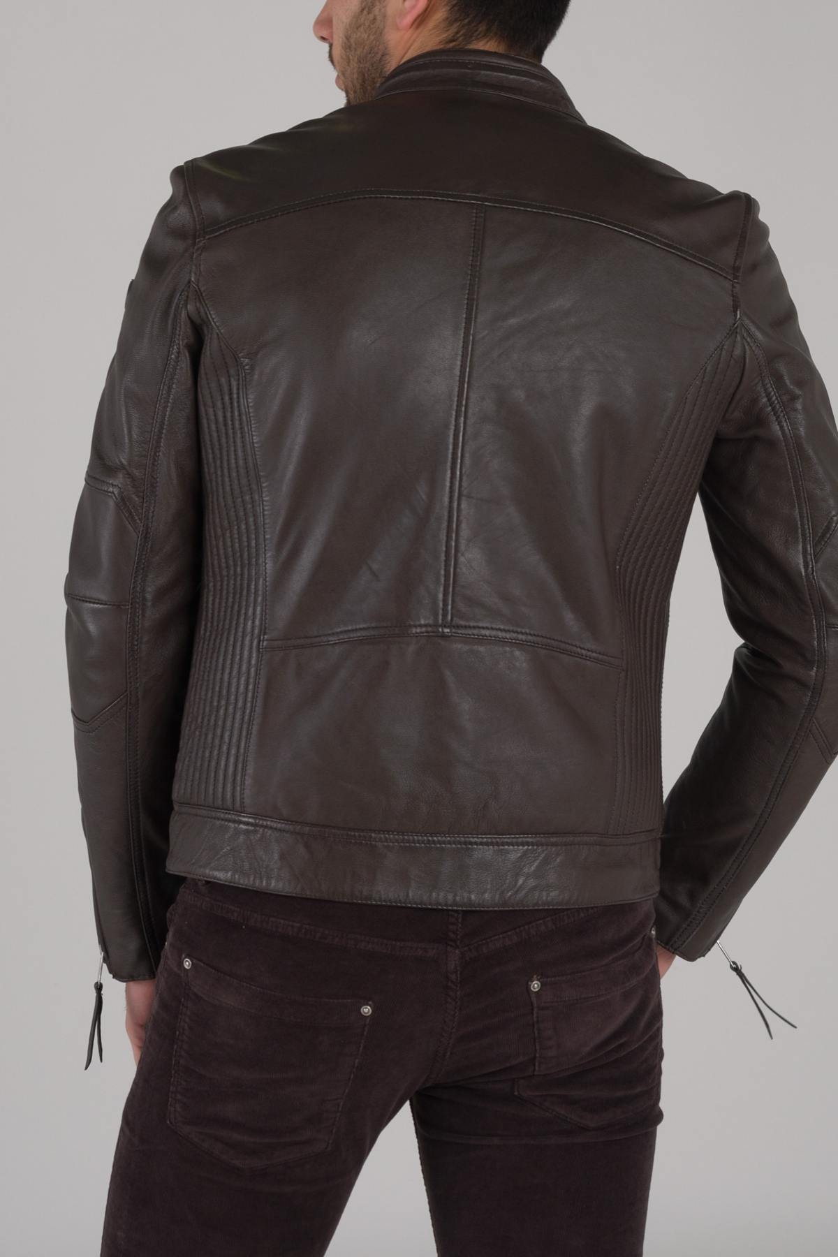 Brown Redskins Sheepskin Leather Jacket - Image n°4