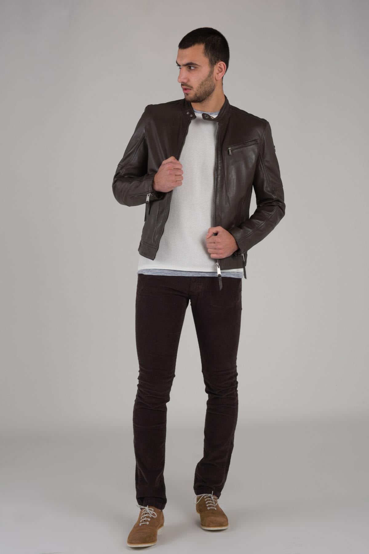 Brown Redskins Sheepskin Leather Jacket - Image n°2