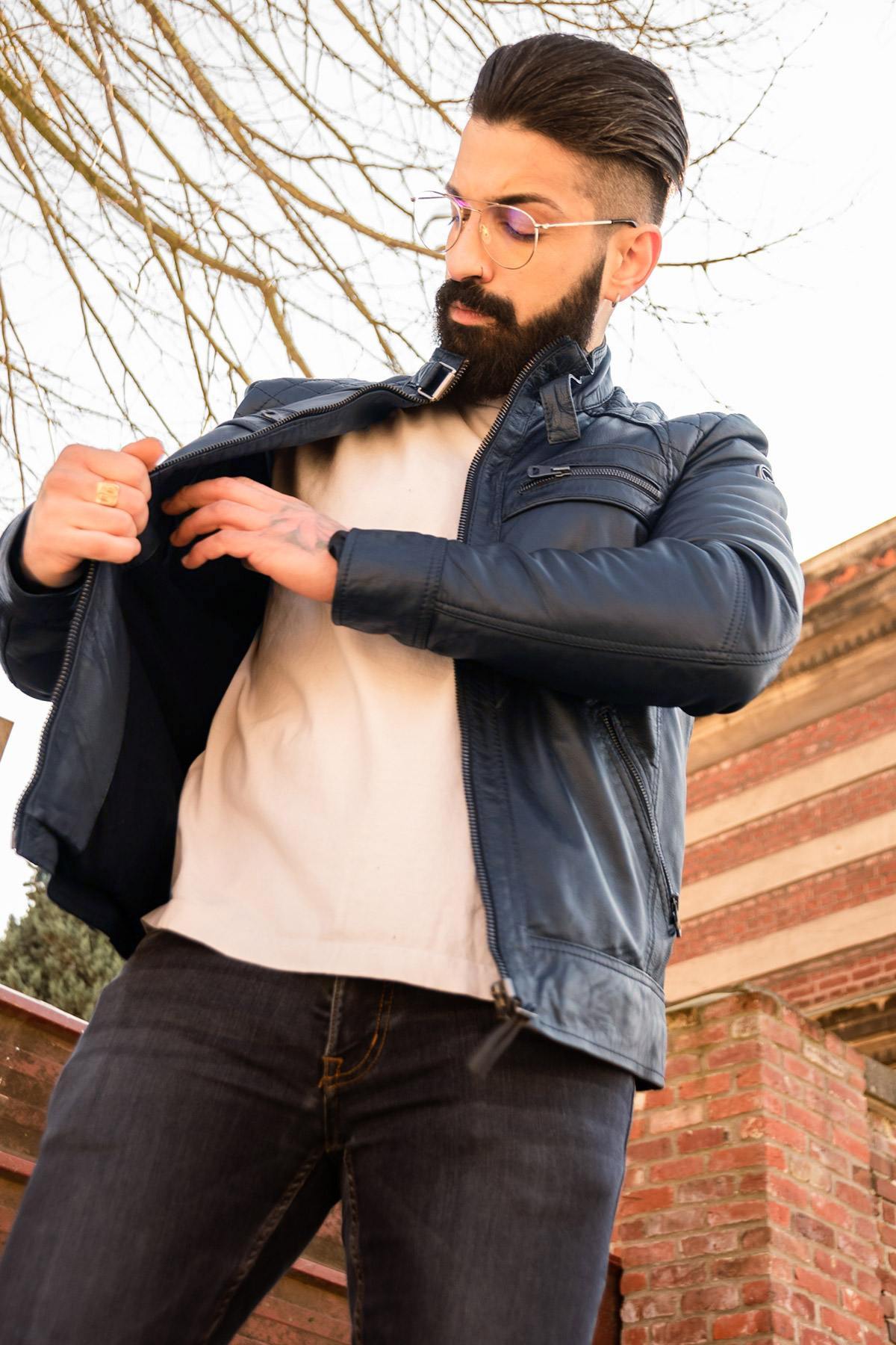 Navy blue redskins fashion jacket - Image n°12