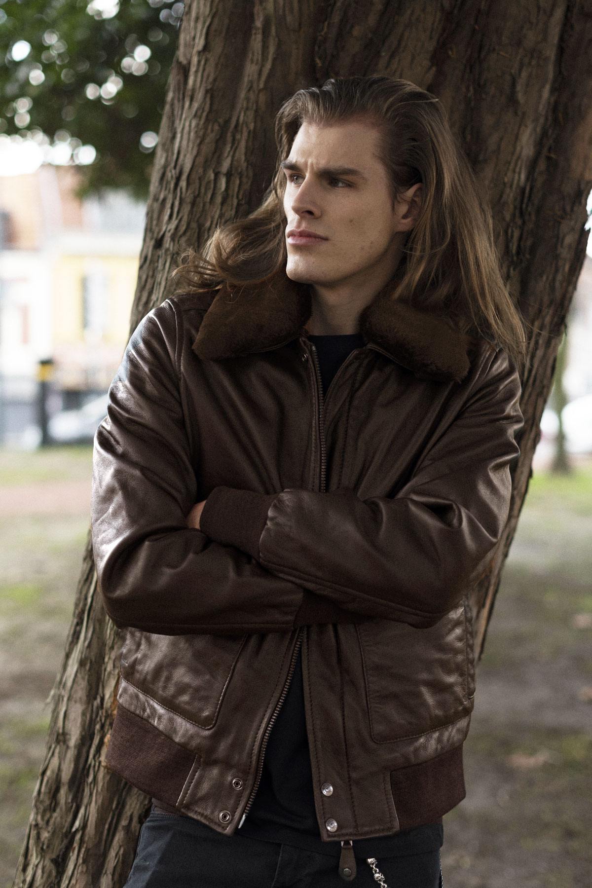 Schott brown lambskin bomber jacket - Image n°4