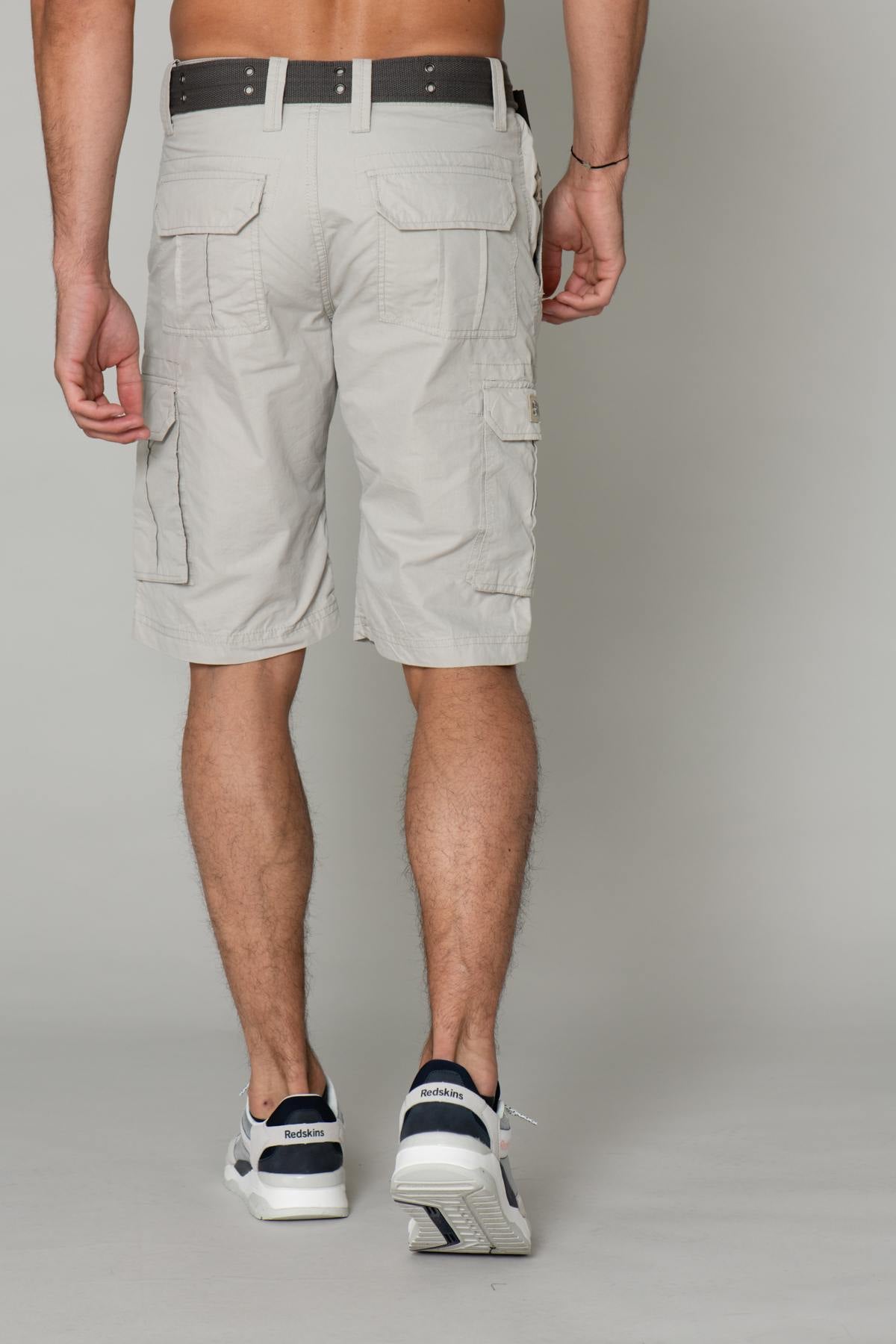 Cement gray shorts with belt - Image n°3