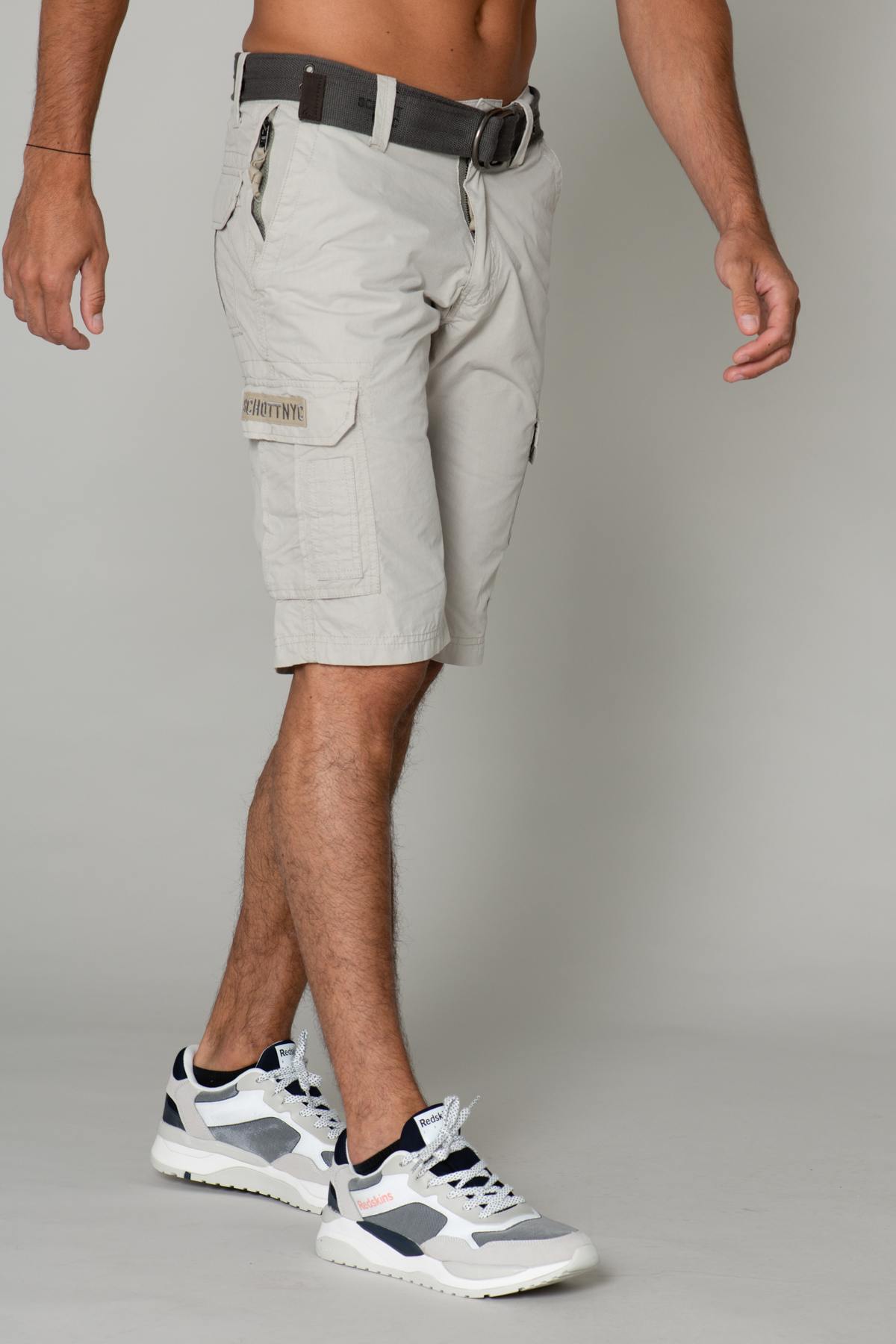 Cement gray shorts with belt - Image n°5