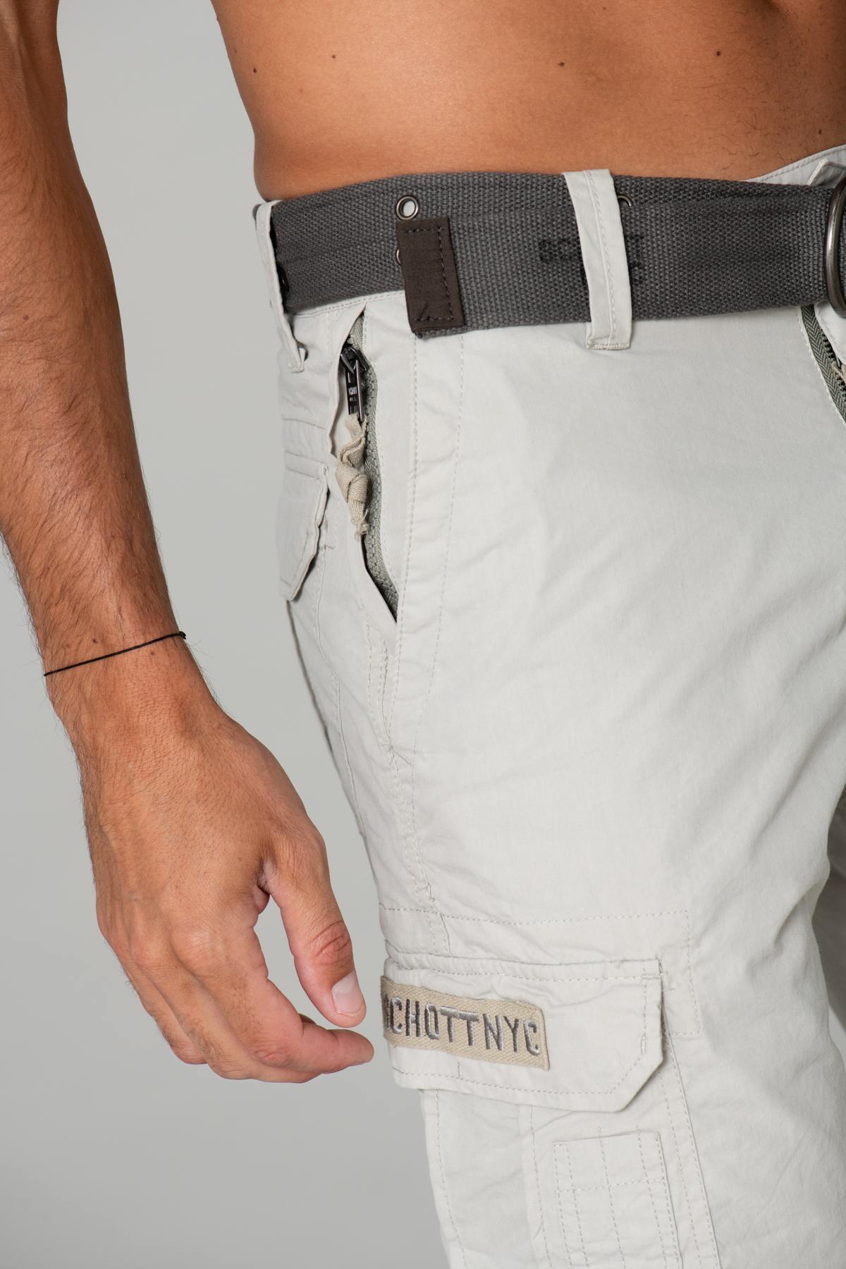 Cement gray shorts with belt - Image n°6