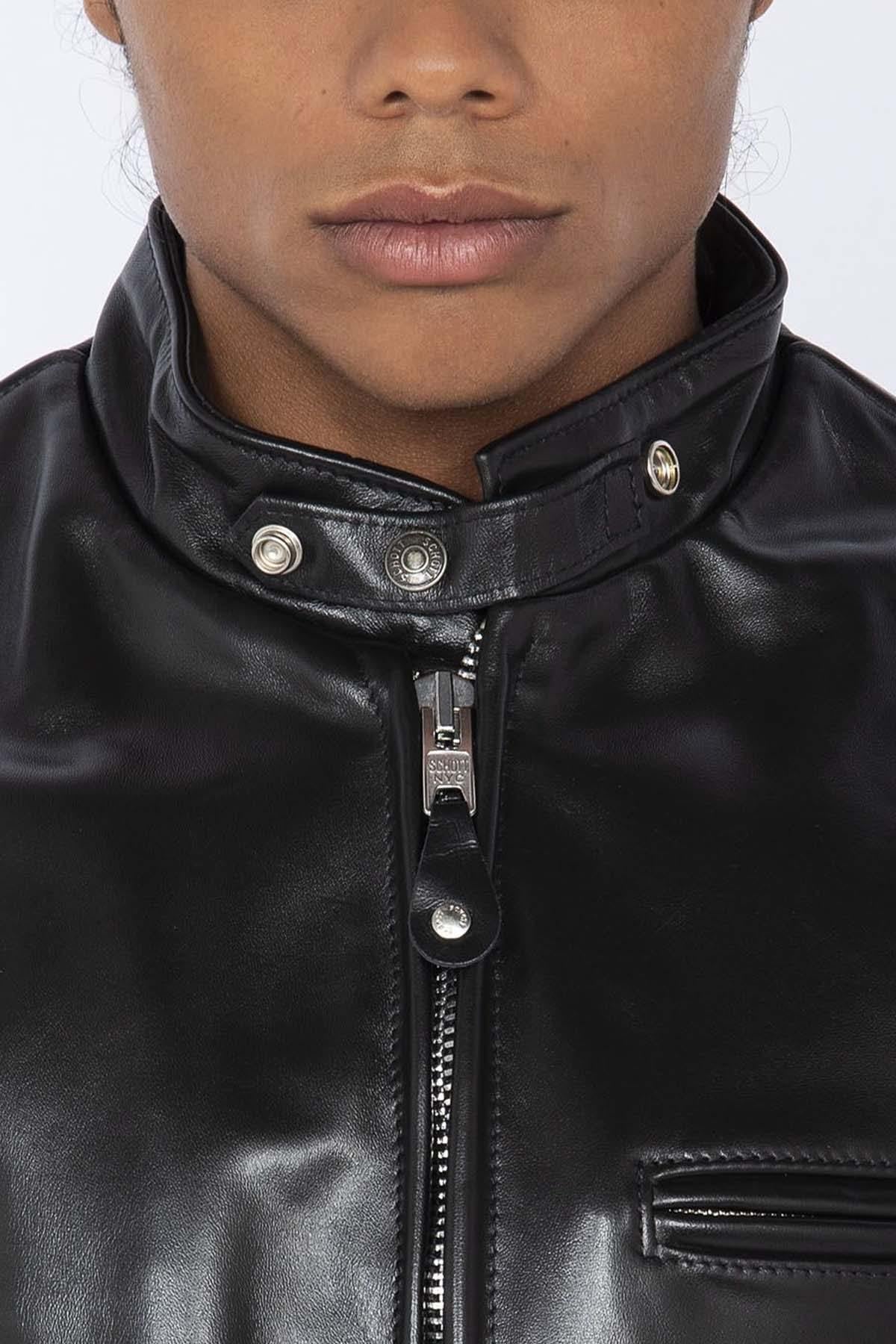 Schott men's jacket in black horse leather - Image n°3