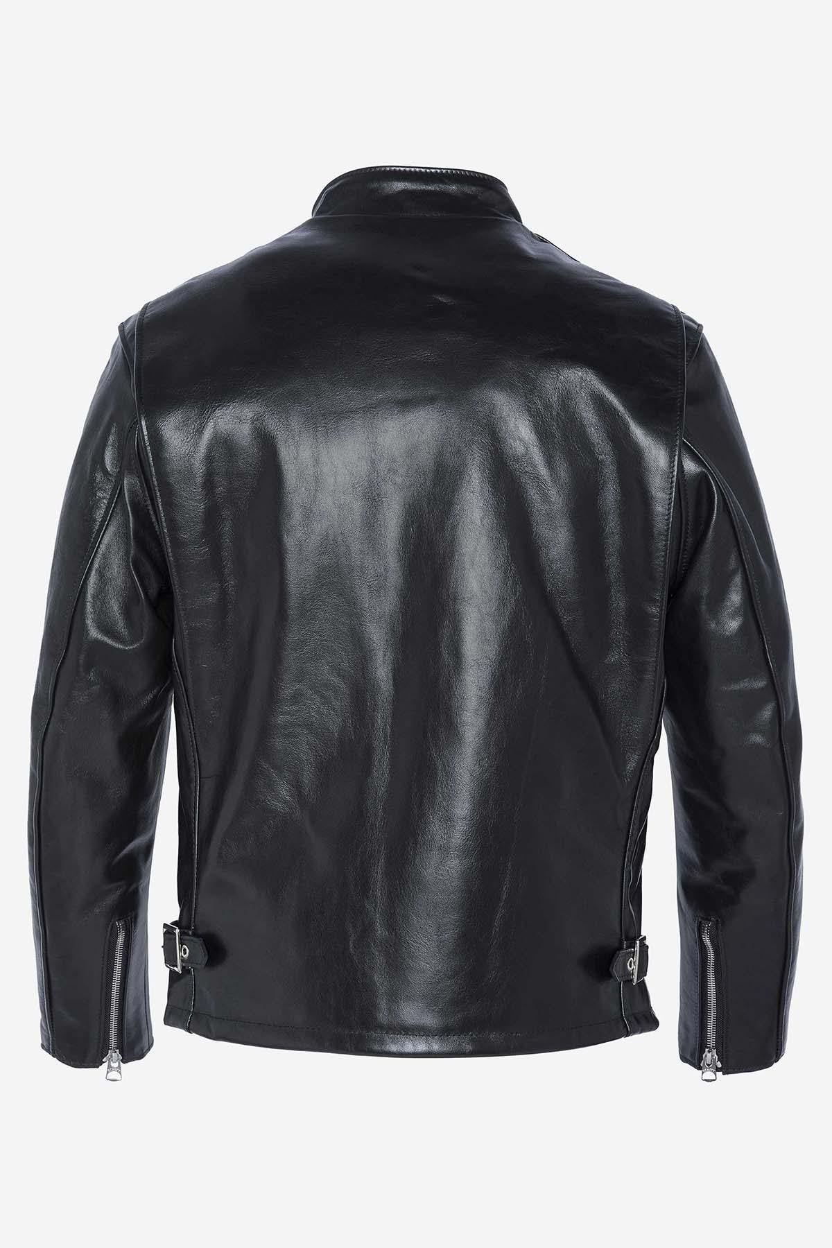 Schott men's jacket in black horse leather - Image n°8