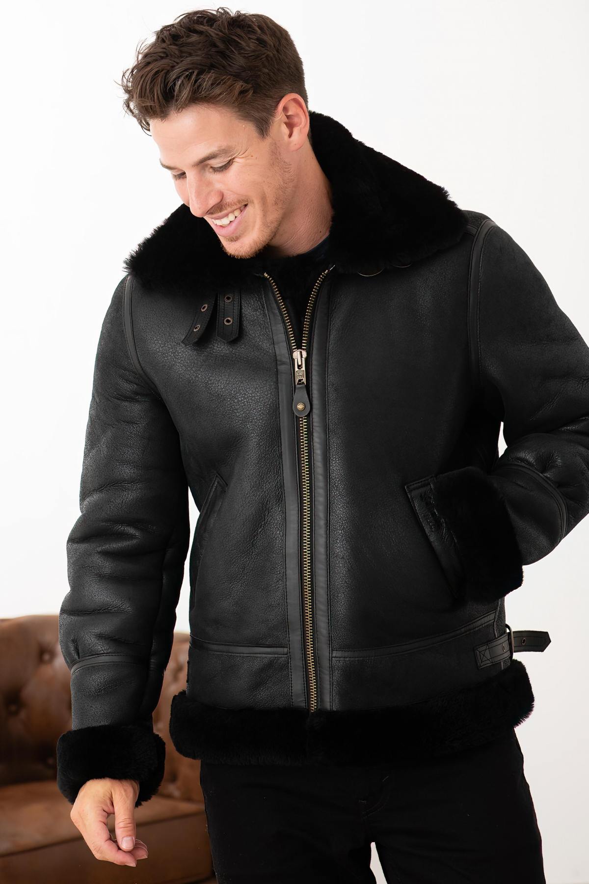  Sheepskin leather bomber - Image n°1