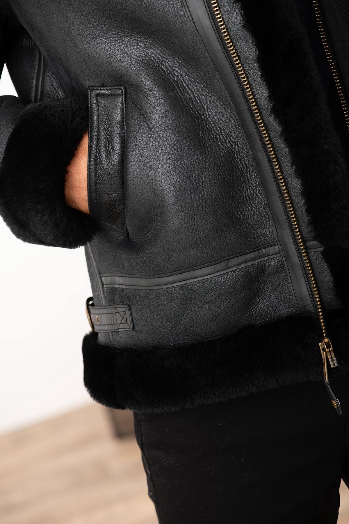  Sheepskin leather bomber - Image n°5