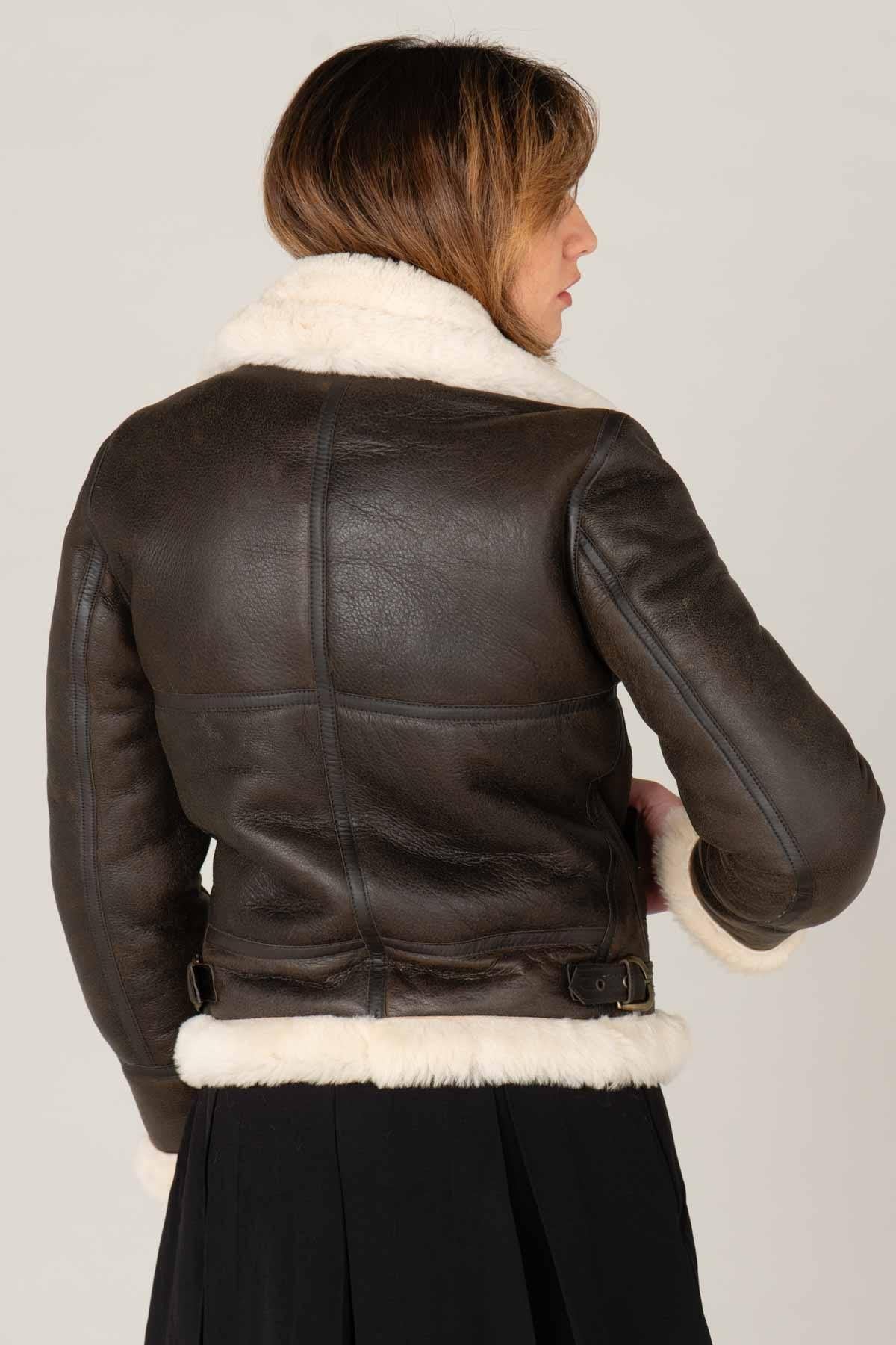 SCHOTT bomber in brown leather - Image n°5