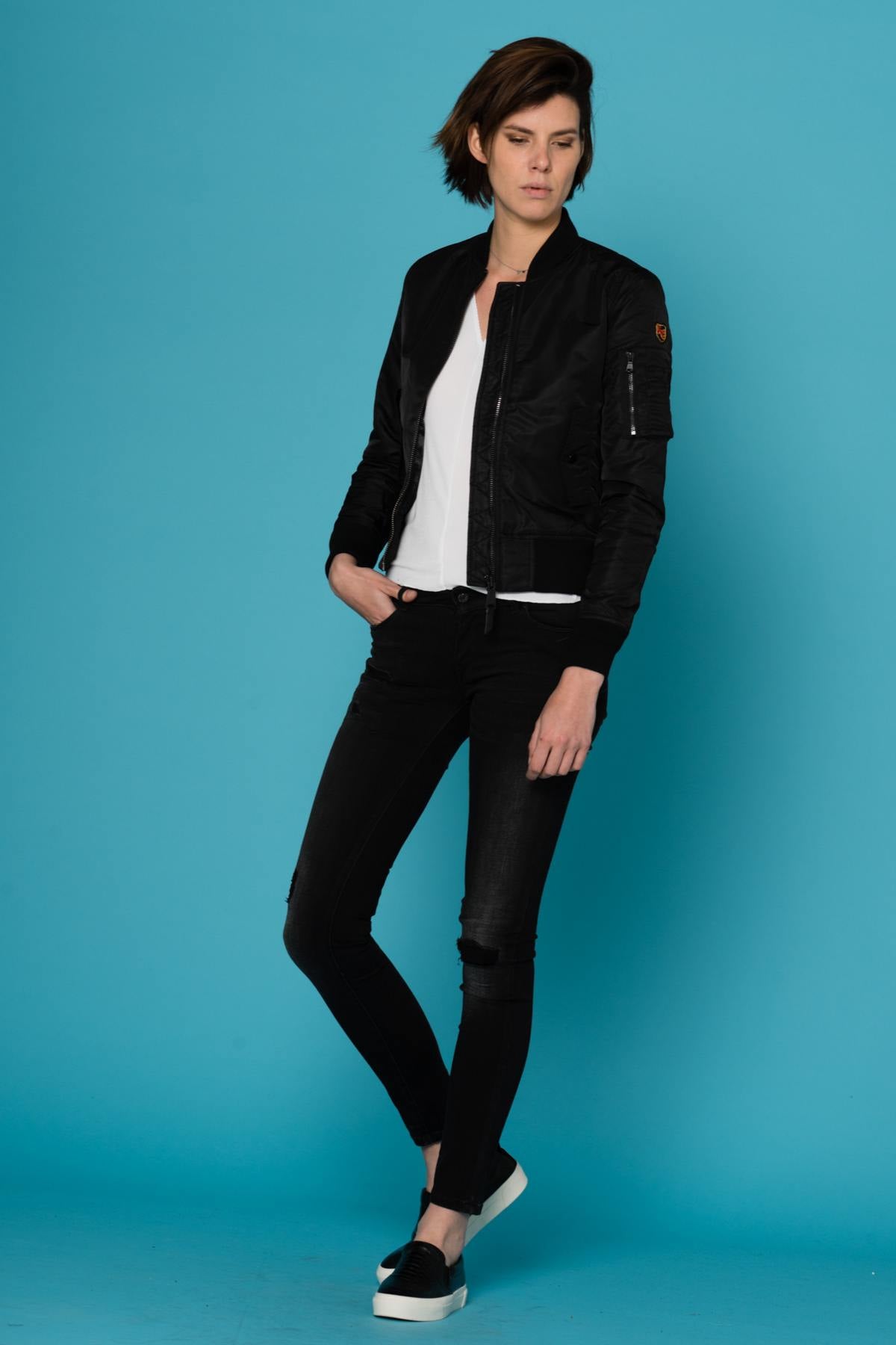  Women's black nylon bombers - Image n°2