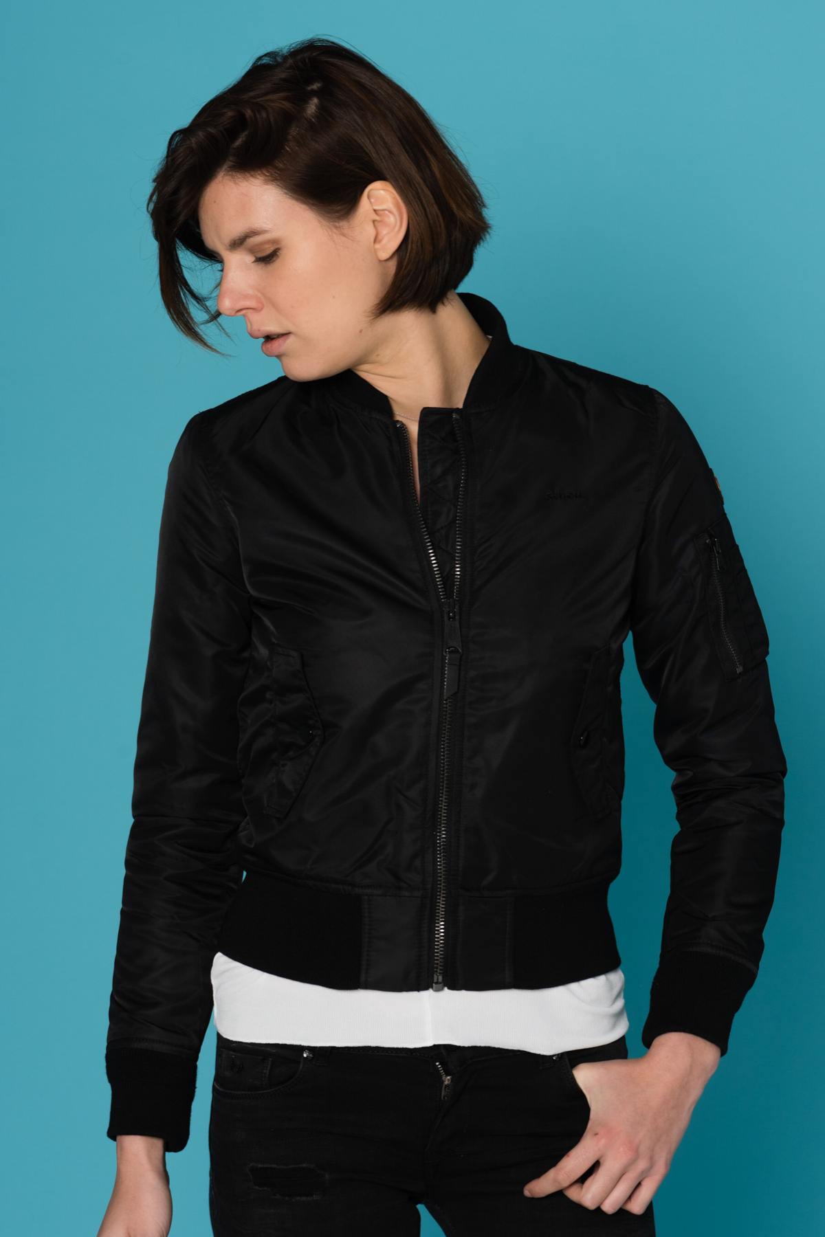  Women's black nylon bombers - Image n°4