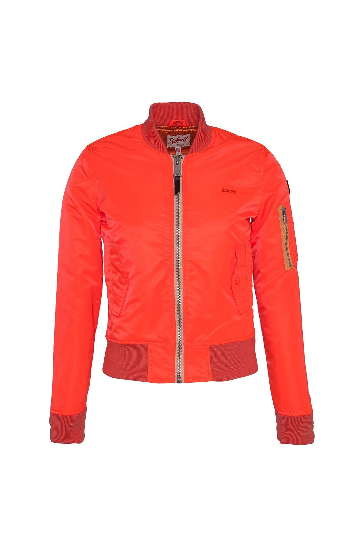 Women's flashy red nylon bombers - Image n°1