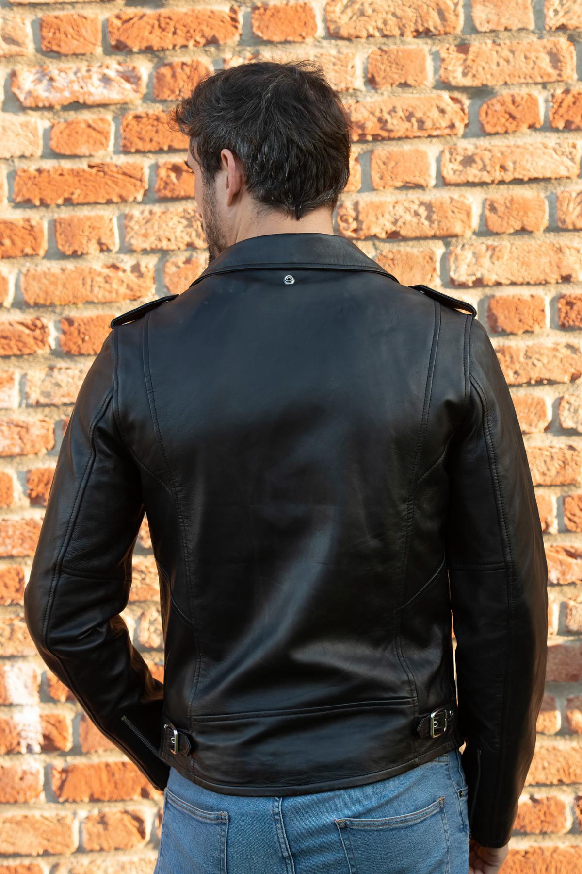 SCHOTT Men's black leather perfecto - Image n°4