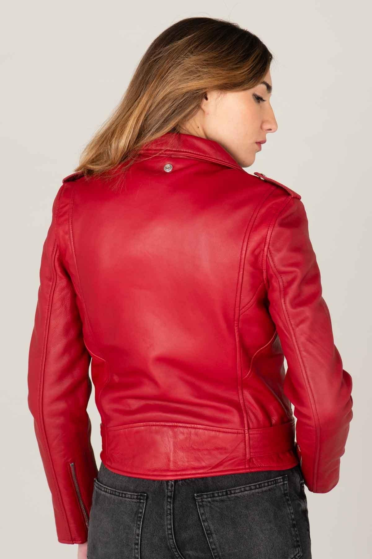 Schott women's red perfecto - Image n°5