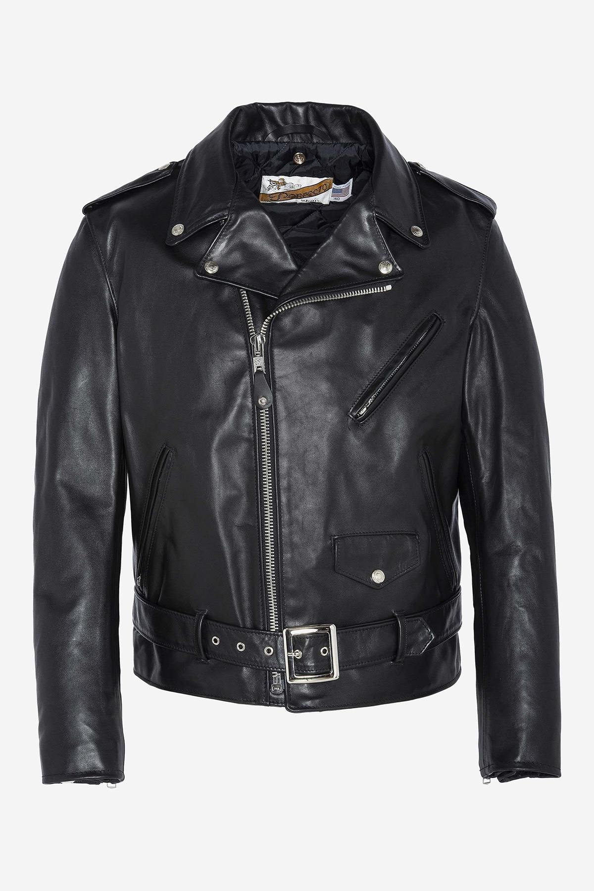 Men's black cowhide leather perfecto - Image n°2