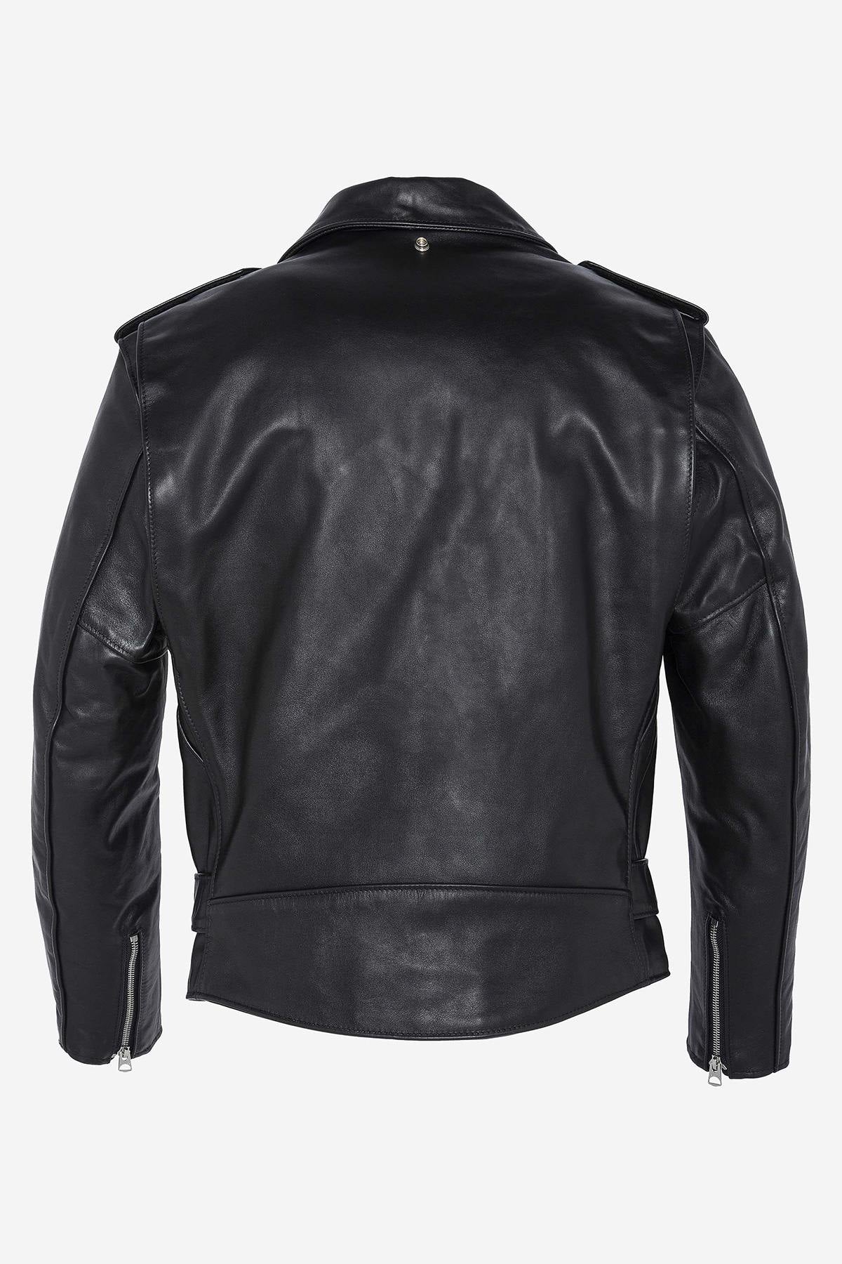 Men's black cowhide leather perfecto - Image n°3