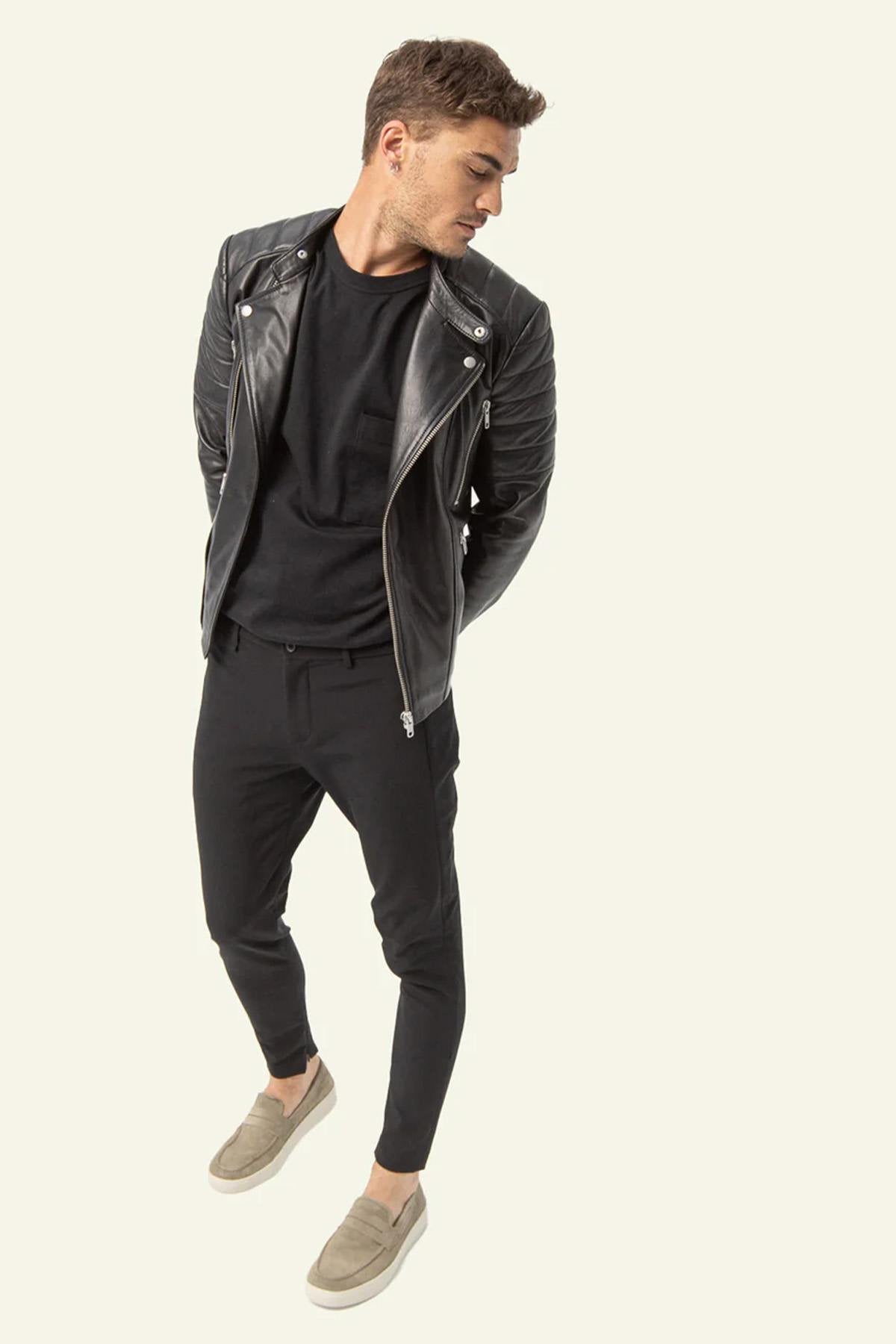 Trendy black perfecto for men - Image n°4