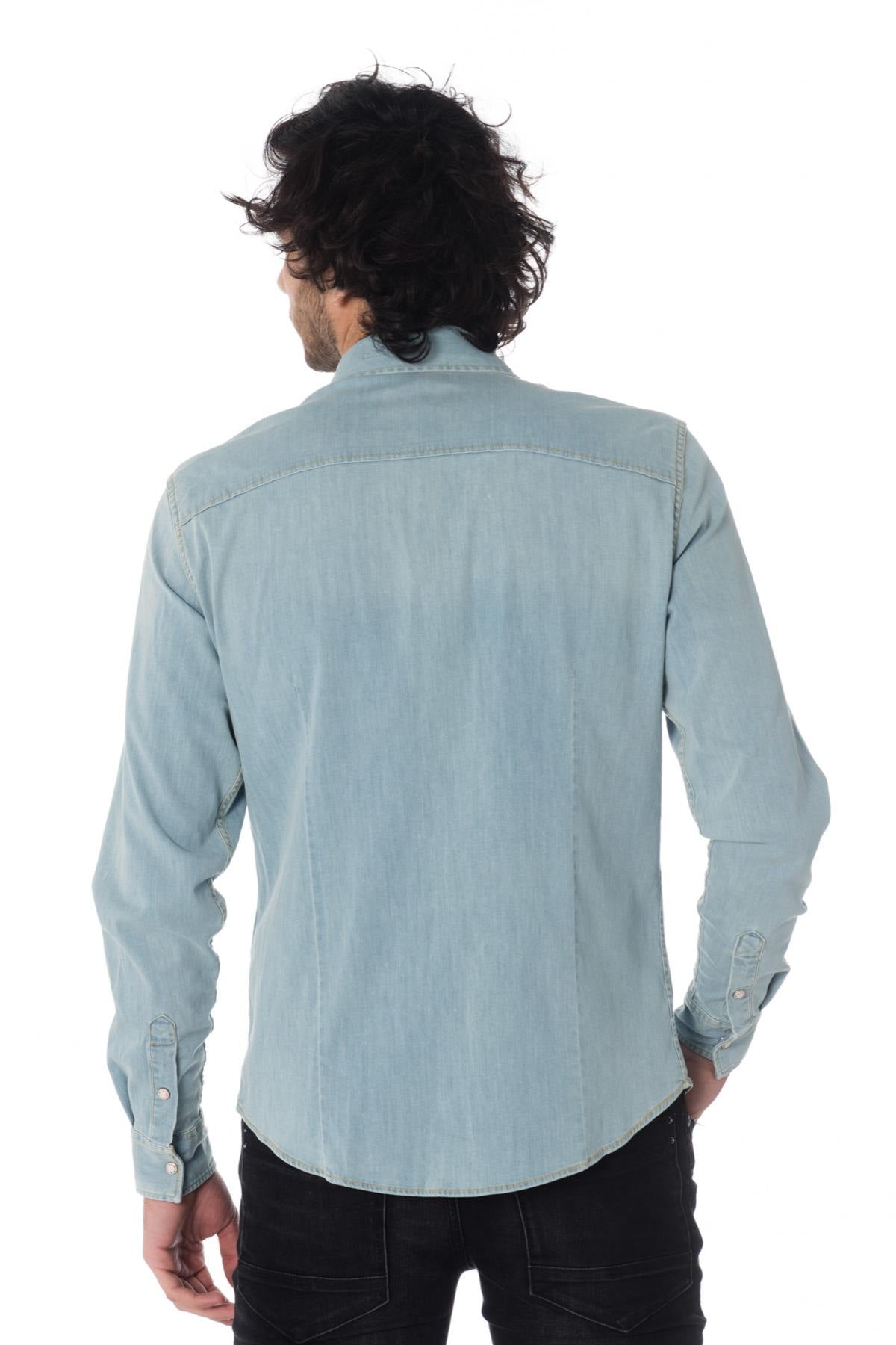 men's denim shirt blue diego bleach - Image n°4