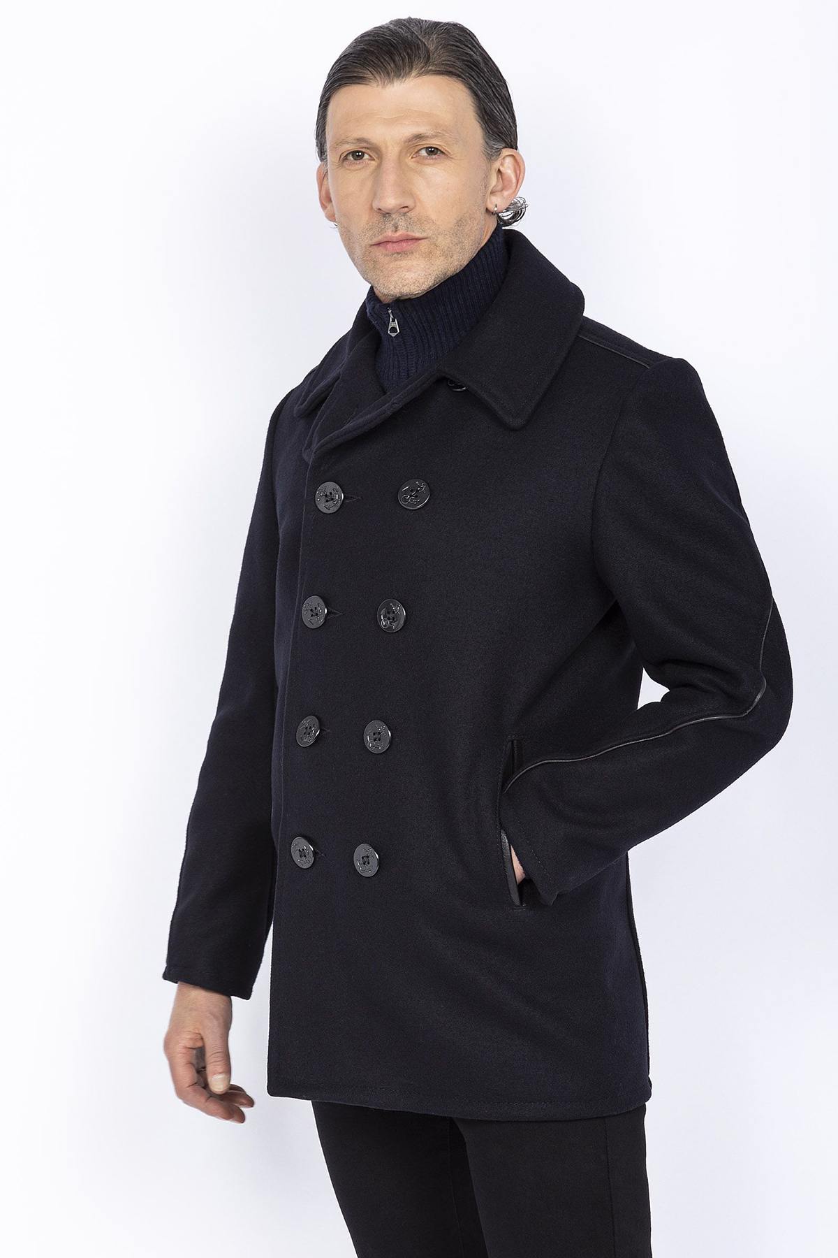 SCHOTT men's updated wool pea coat - Image n°1