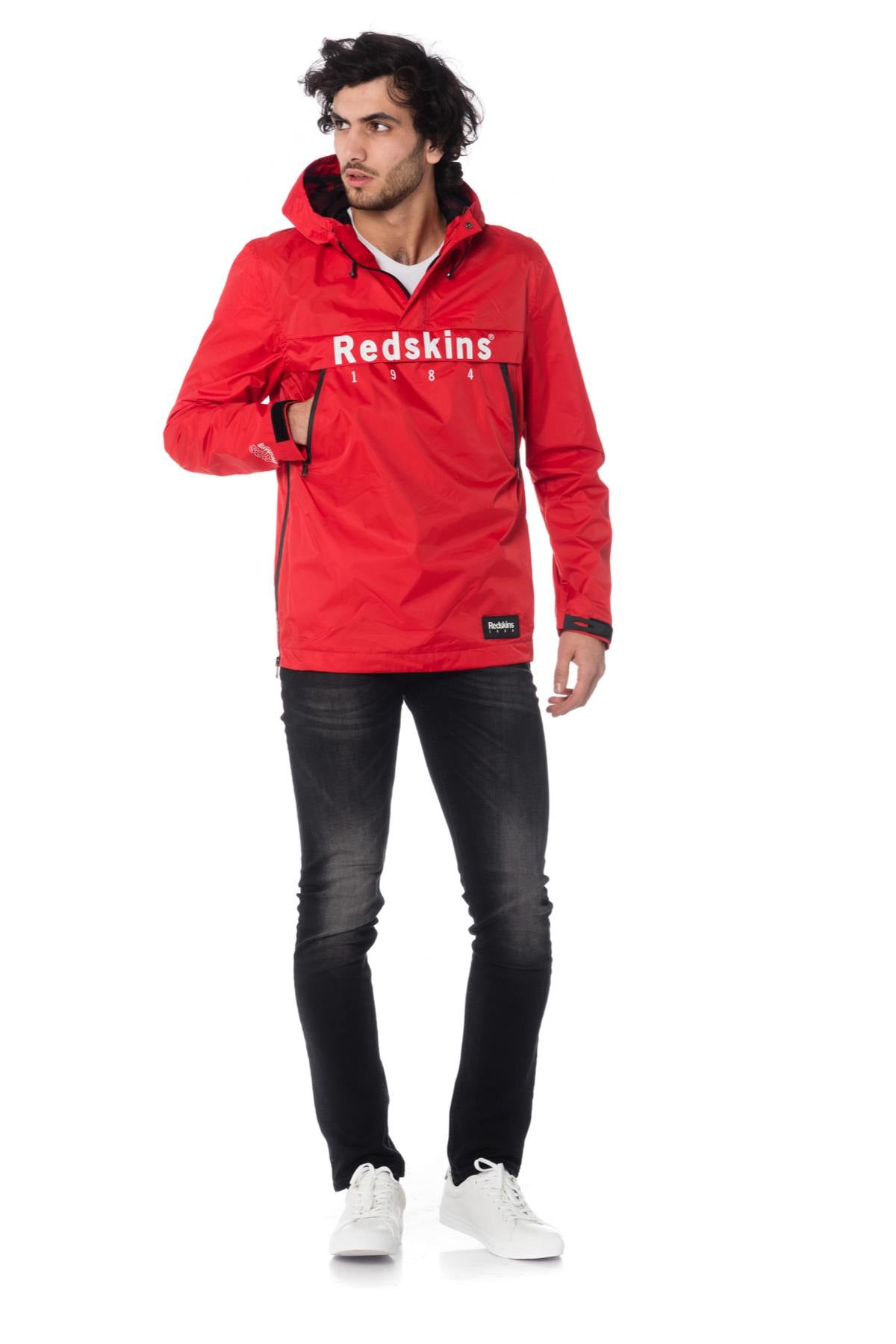 Red windbreaker with hood - Image n°2