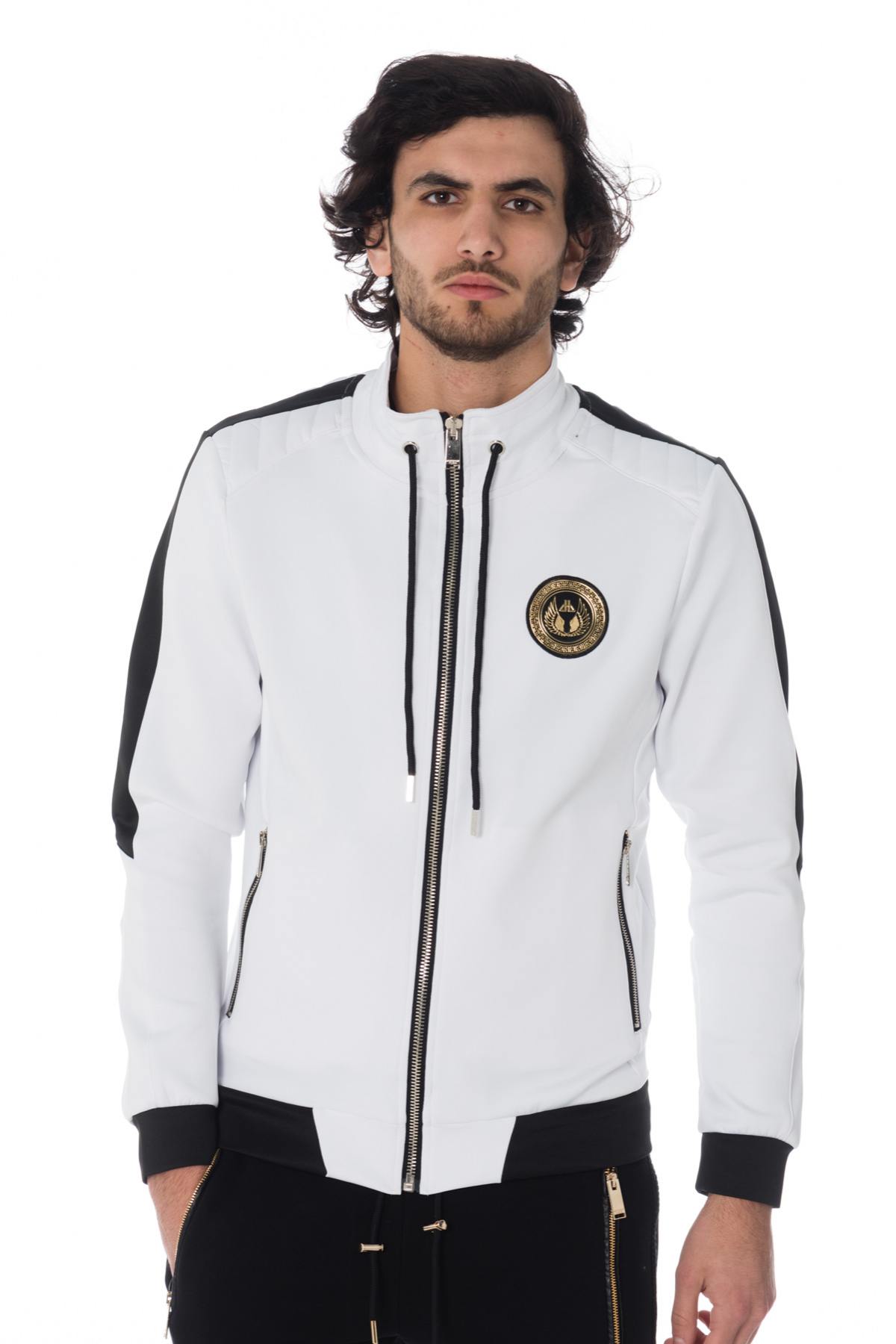 Men's white and black track jacket - Image n°1