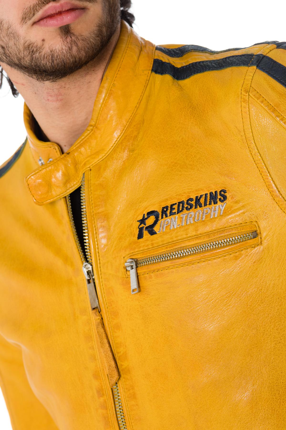 Men's yellow leather jacket - Image n°6